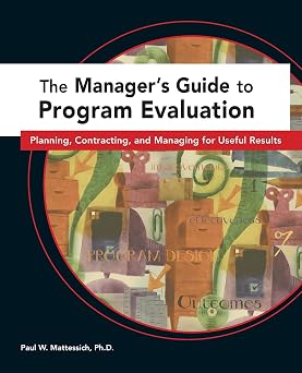 The Managers Guide to Program Evaluation Planning, Contracting, Managing for Useful Results