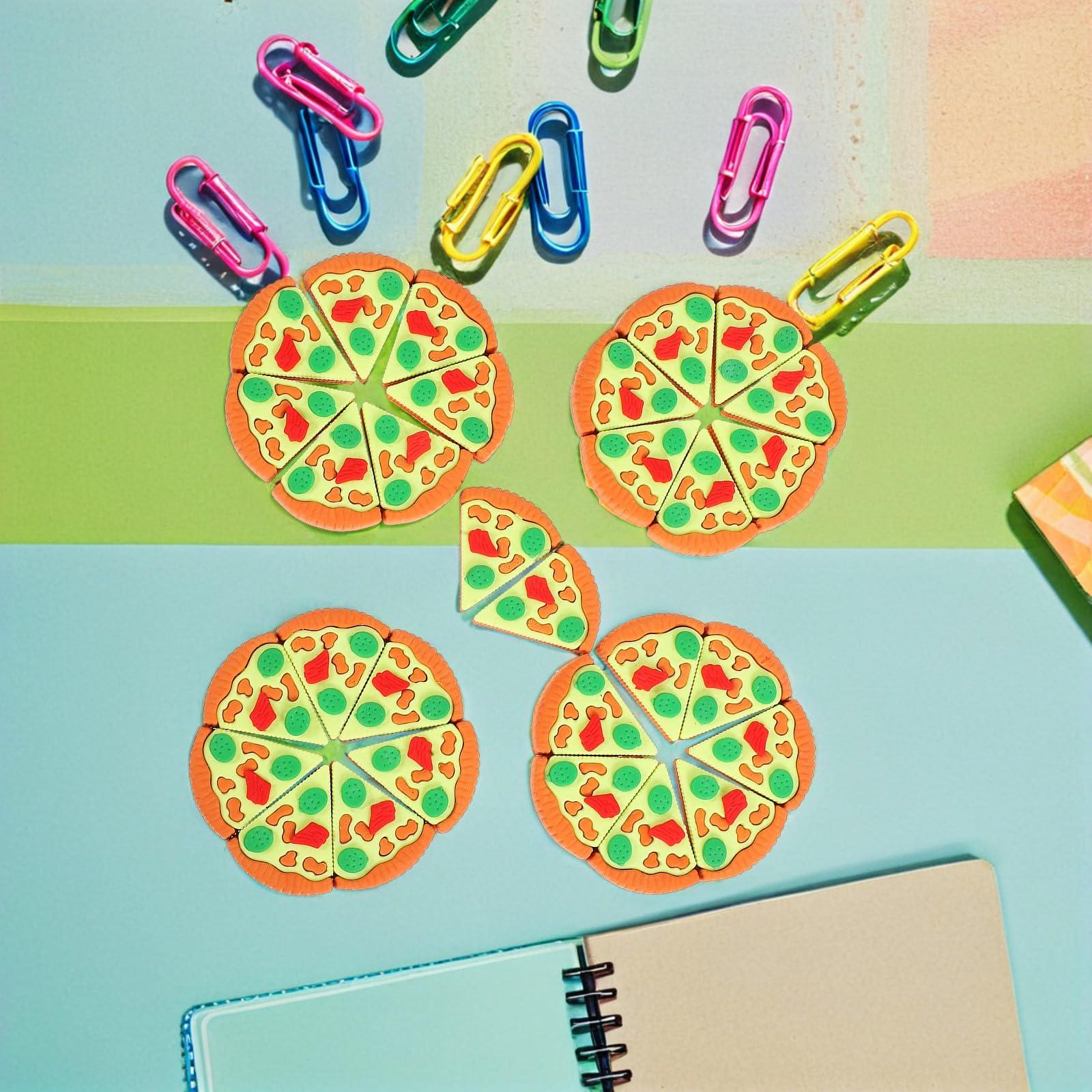 SUPVOX 30 Mini Gomme da Cancellare a Forma di Pizza Triangolare per Gomme Carine in Tpr senza Sbavature Bomboniere e Premi per Feste in Classe e Scuola Elementare