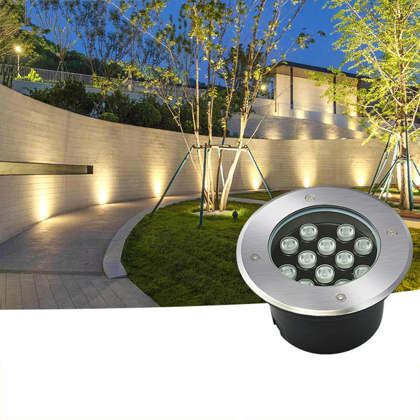Outdoor Ground Light LED Underground Light IP66 Waterproof AC85-110V Buried Lights for Garden Yard Patio Driveway Deck Step Pathway Walkway Landscape Light
