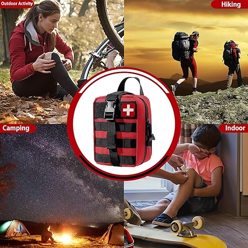 Miniatura 6 de Kit universal de primeros auxilios IFAK para trauma, bolsas Molle, kit de supervivencia de emergencia adecuado para el hogar, automóvil, viajes,