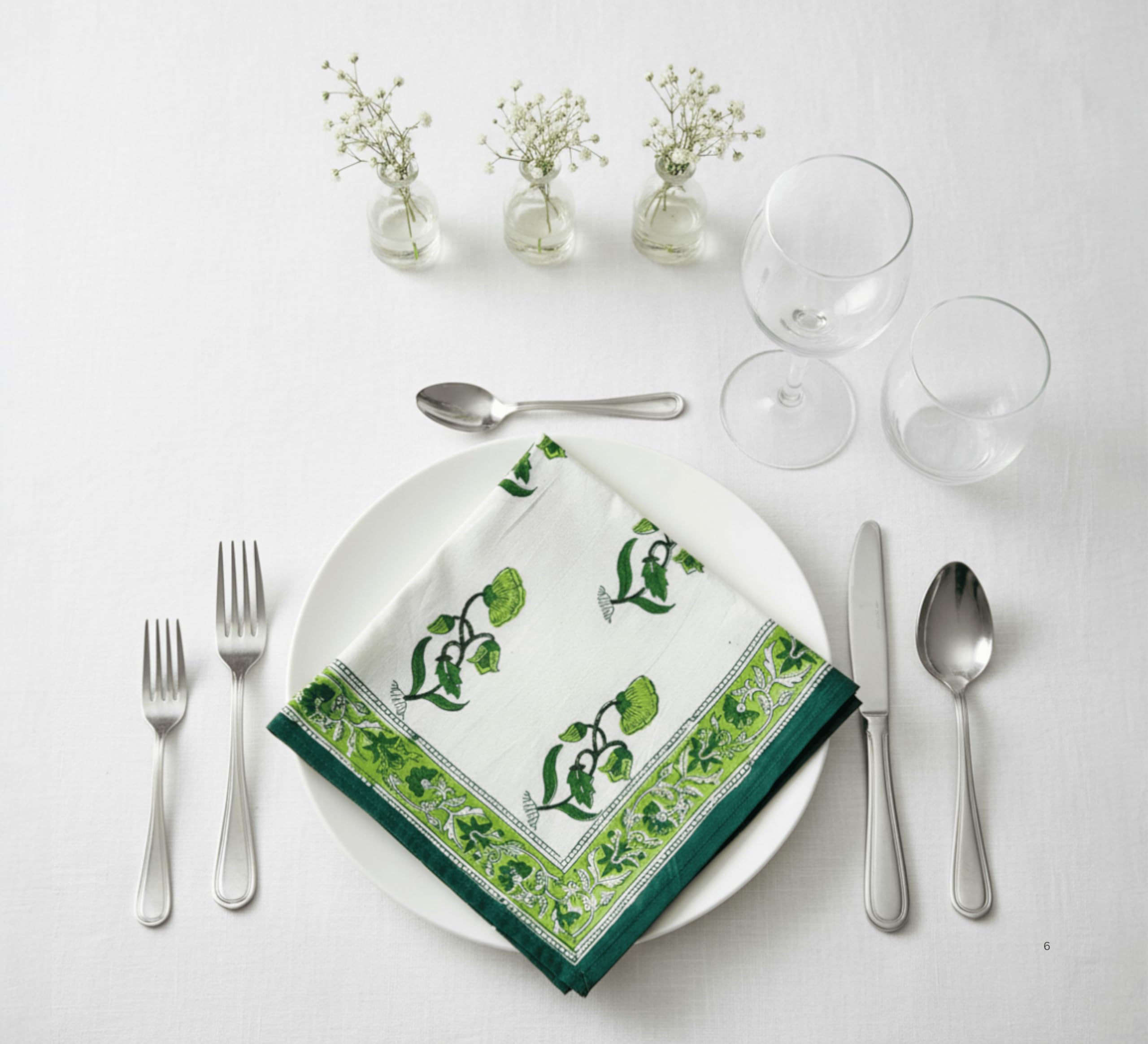 Juego de 6 servilletas de tela de algodón de alta calidad, reutilizables, lavables, perfectas para cenas, bodas y eventos (verde, 50,8 x 50,8 cm)