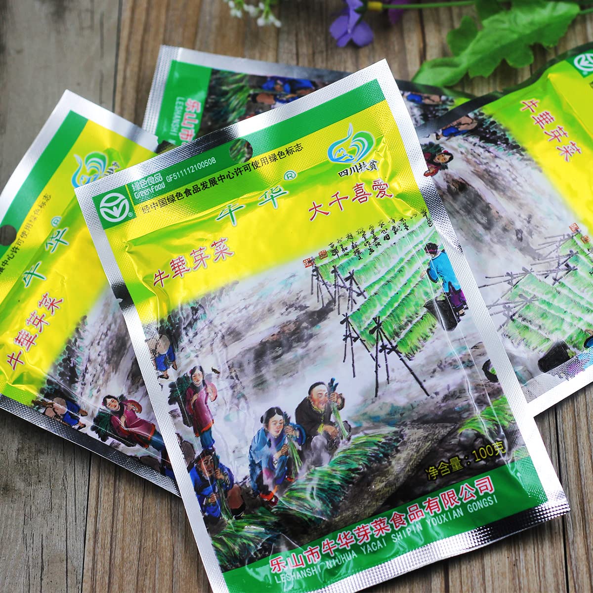 Bailinhou SuiMi yacai sichuan verduras conservadas 3.52 oz(100g), tallo de mostaza vegetales secos, fermentación de Laotan, de szechuan, China