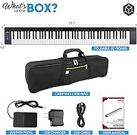 Vista 7 de Pyle PKBRD8100 - Piano de teclado eléctrico de 88 teclas, teclado digital plegable portátil con Bluetooth, 128 ritmos/tonos, teclas semipesadas