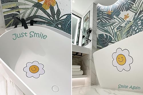 Miniatura 2 de Murales de pared de margaritas sonrientes de 11 pulgadas, calcomanías de vinilo para pared, calcomanías de pared extraíbles para despegar y pegar,