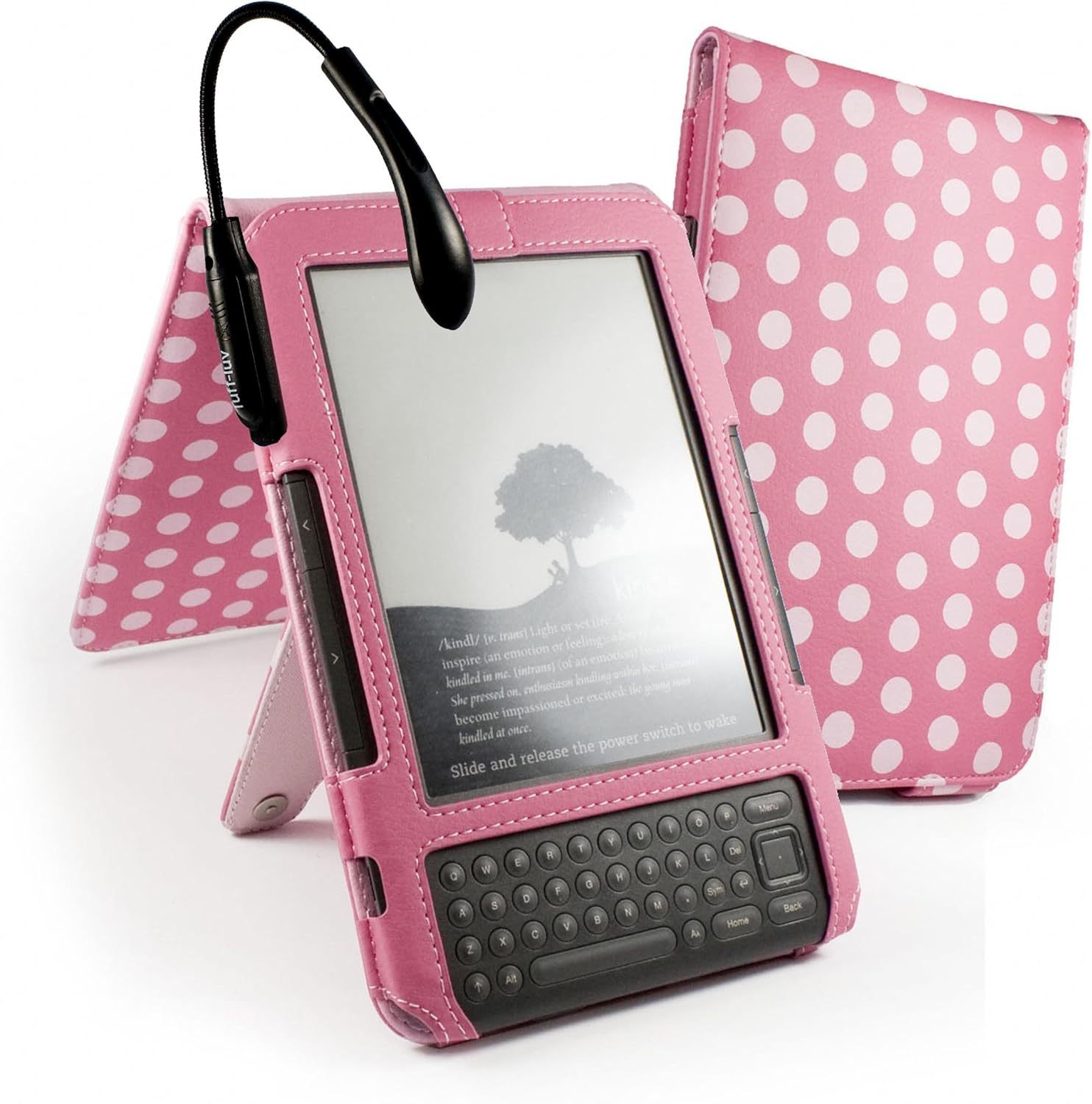 JussLuv PolkaHot Faux Spark Leather Case Cover & Stand