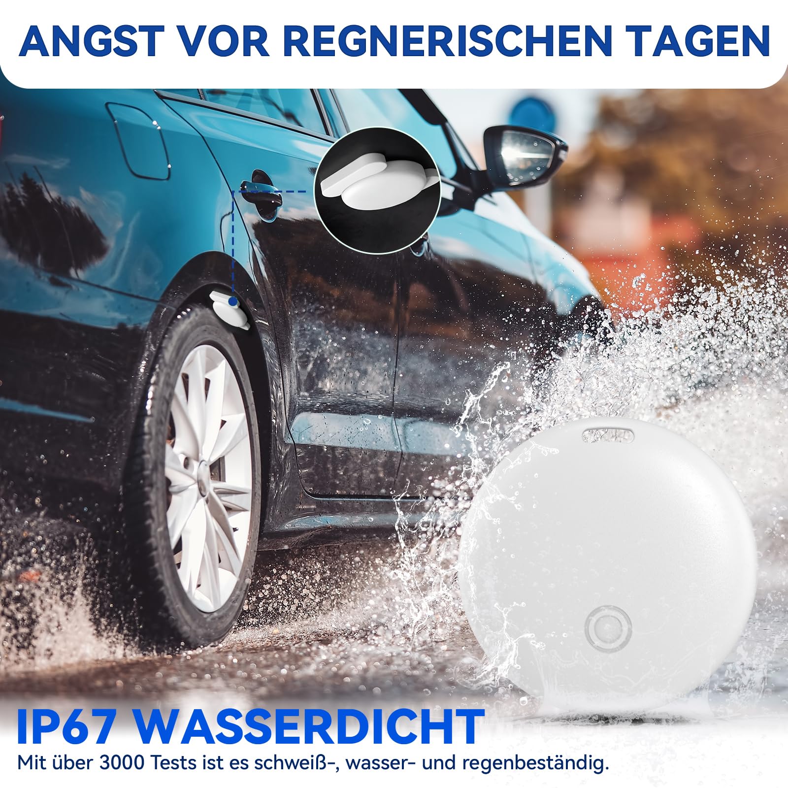 GPS Tracker per Auto, Magnetica Localizzatore GPS Senza Abbonamento Compatibile con Android e iOS, Air Tracker con Custodia Magnetica Impermeabile per Auto/Moto/Bicicletta