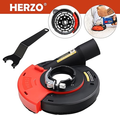 Miniatura 8 de HERZO Sudario de polvo para molienda superficial para amoladora angular, universal 4.5"5" + rueda de copa de molienda de diamante de 5 pulgadas