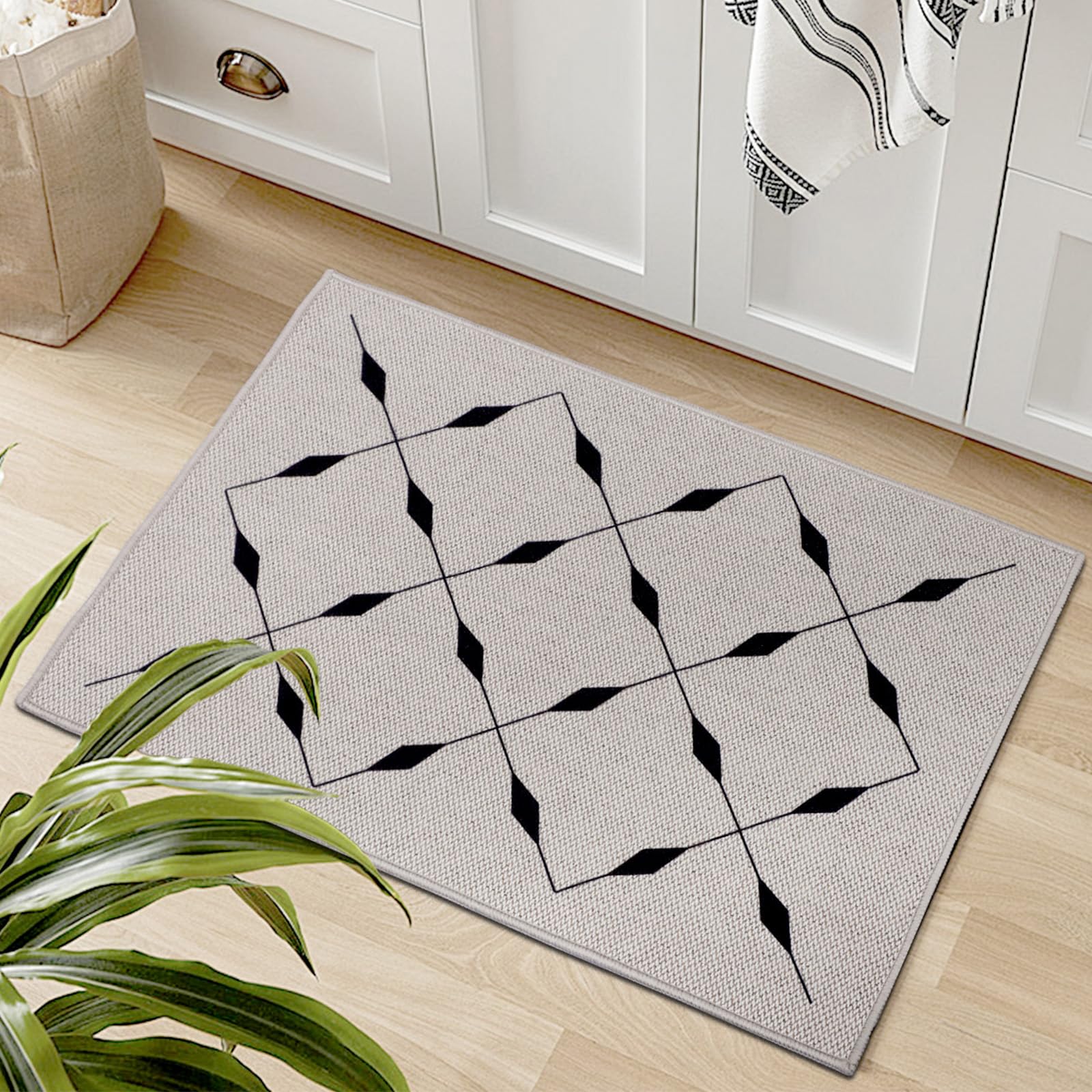 Felpudo Entrada Casa, Alfombra Entrada Casa Interior Antideslizante, Lavable Felpudo de Entrada, Felpudo Interior Casa Tapete Entrada Perro, Entrada, Puerta, Cocina, Dormitorio (Diamante, 40x60cm)