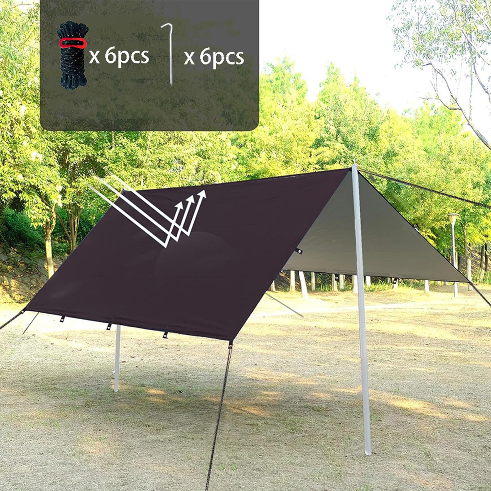 Telo da Campeggio Impermeabile Copertura Protettiva Per Escursionismo | Tenda Impermeabile Portatile Per Giardino, Viaggi, Arrampicata, Sopravvivenza E Trekking
