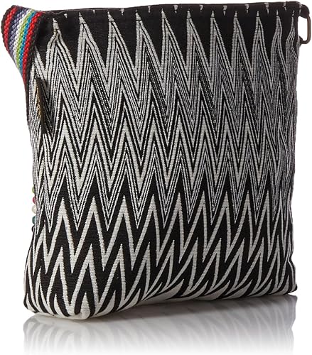 Miniatura 2 de Laurel Burch 138199 Crossbody 13.5 x 4 x 10 pulgadas, felino floreciente, negroblancopuro