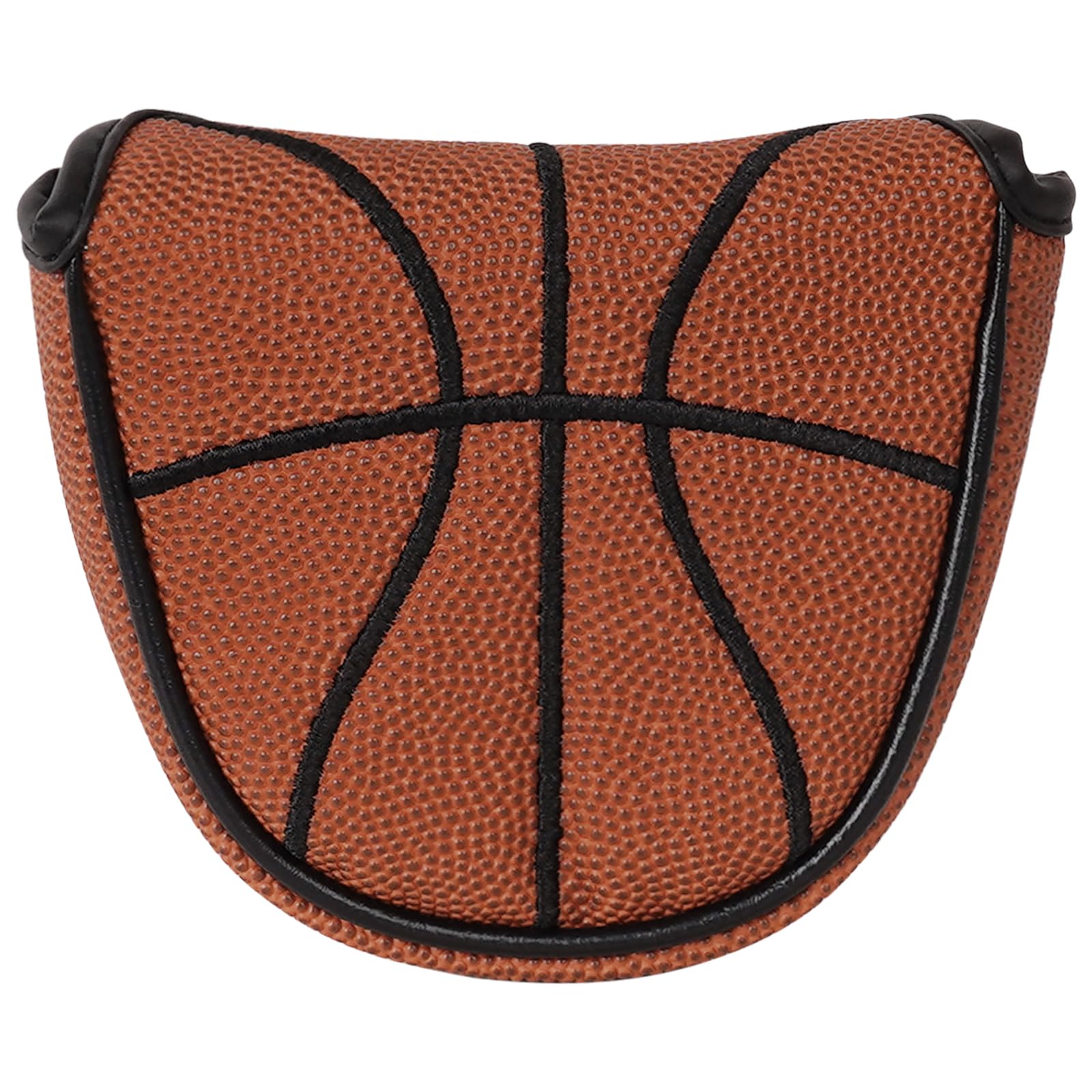 Golf Mallet Putter Head Cover Magnetic Closure Club Protector PU Leather Basketball Design