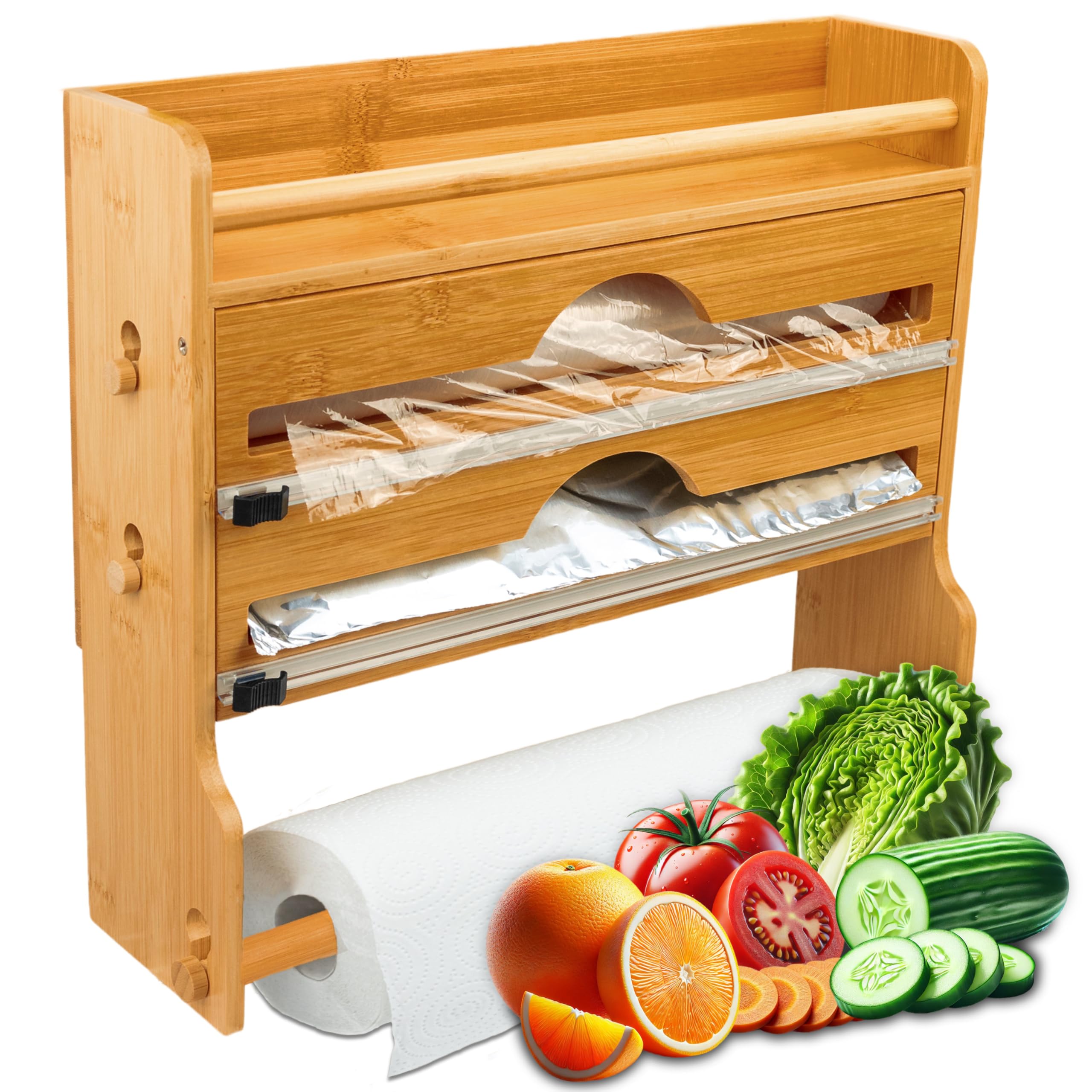 Küchenrollenhalter Aus Holz, Metallfuß N Slbergrau