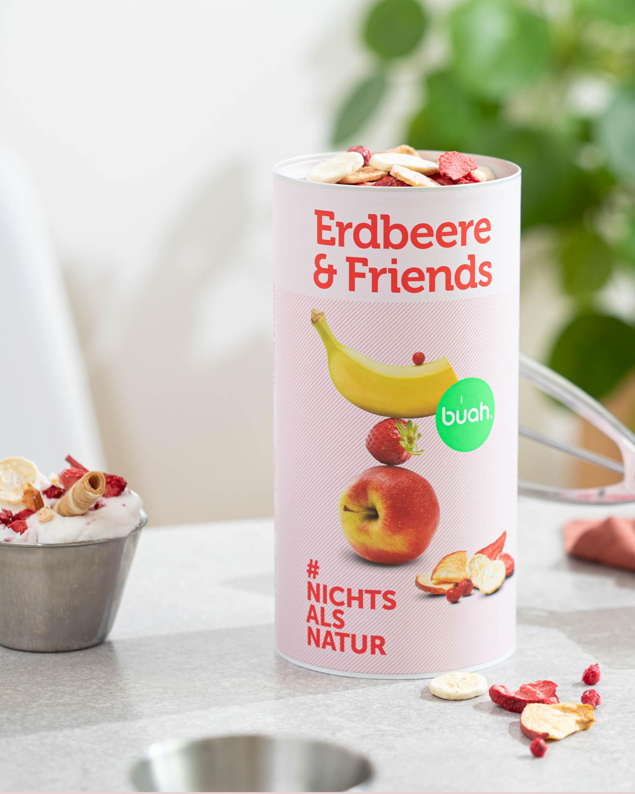 BUAH® Lunchbox Set - Gefriergetrocknete Erdbeere, Apfel, Banane, Erdbeere & Friends | Fruchtchips Als Snack Oder Für Smoothies | Idealer Süßigkeiten Ersatz | Vegan & ohne Zuckerzusatz