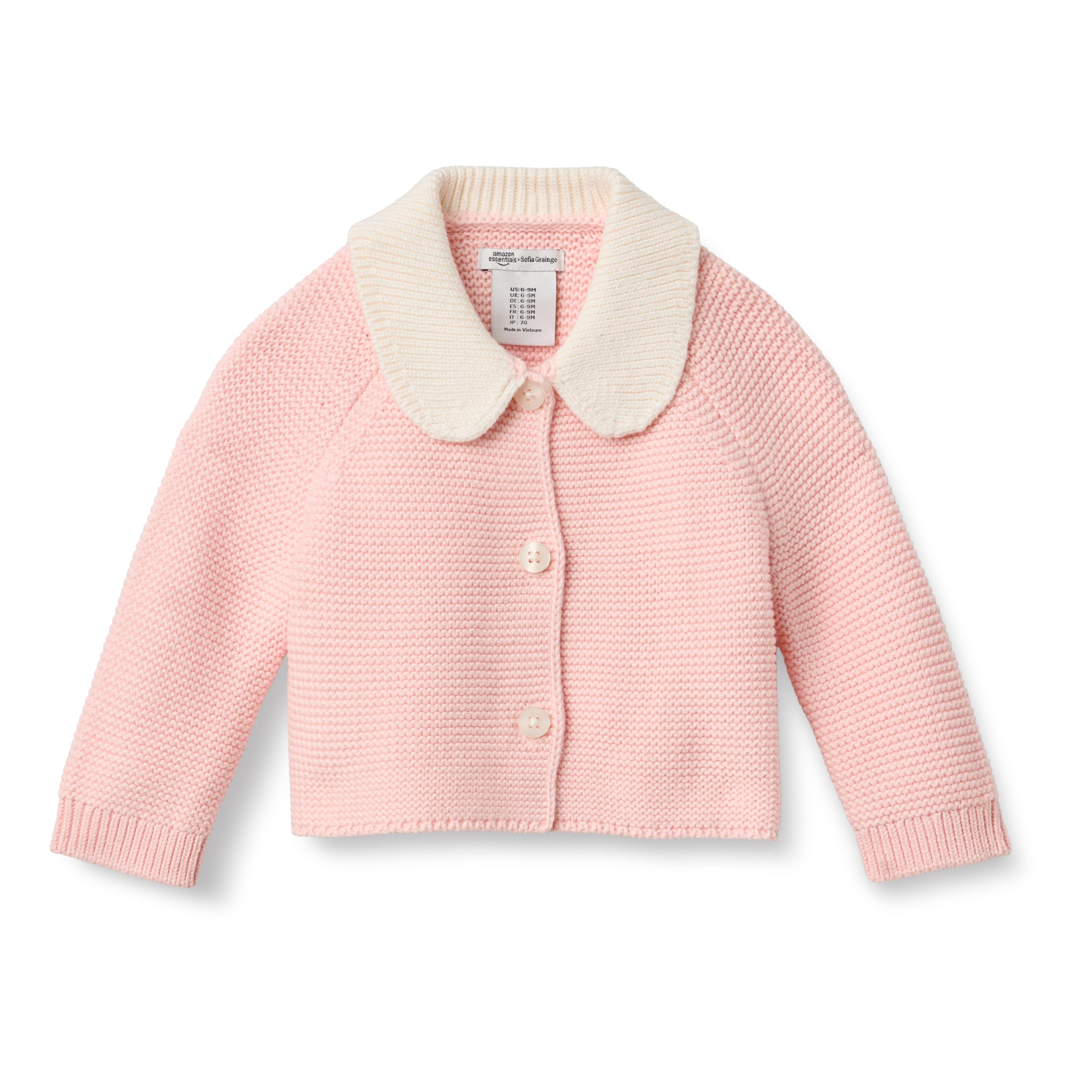 Amazon Essentials x Sofia Grainge Unisex Toddlers and Babies' Peter Pan Collar Sweater Jacket