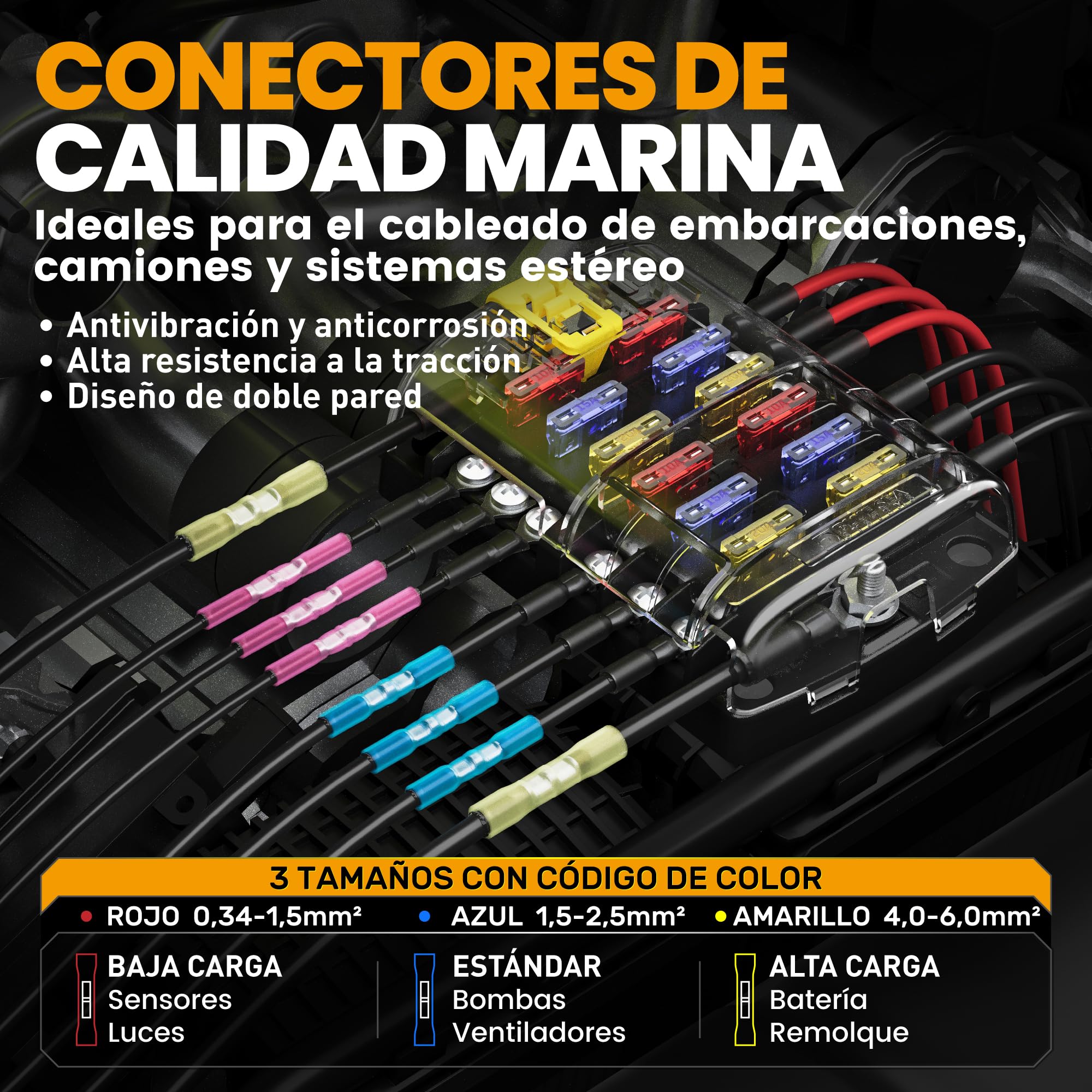 SOMELINE juego de alicates para engarzar conectores a tope, 0,5-6 mm²,100 piezas con tubo retráctil, juego de alicates para engarzar conectore