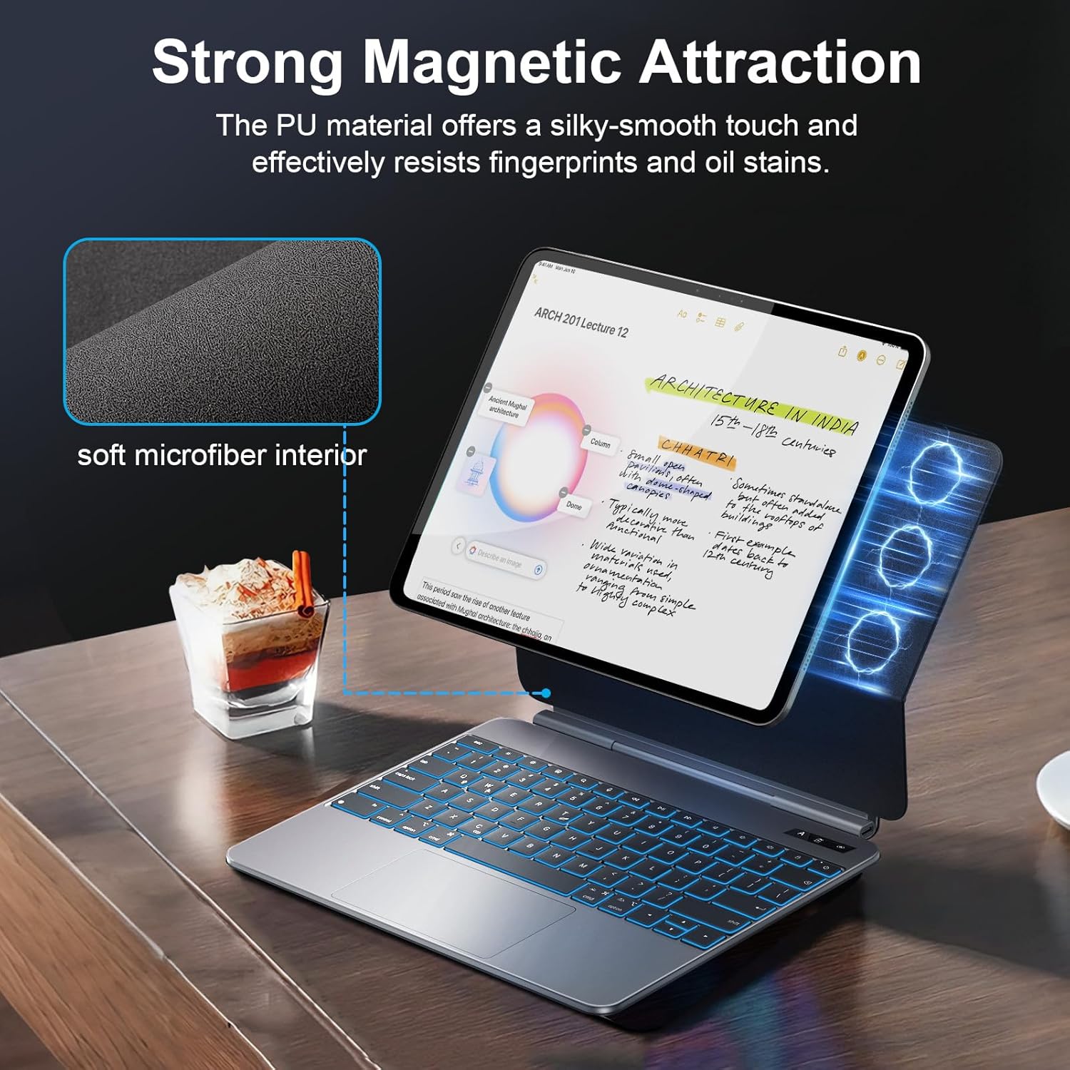 iPad Case with Keyboard Pro 13 inch (M4/M5),Precision Multi-Touch Trackpad Easy-Set Bluetooth Magnetic Keyboard Case Floating Stand (Pro 13 inch(M4/M5))