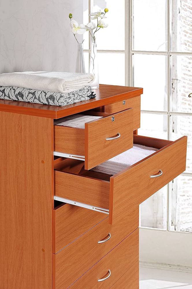 Hodedah チェスト グレー 7段 上段2段鍵付き 【日本正規輸入品