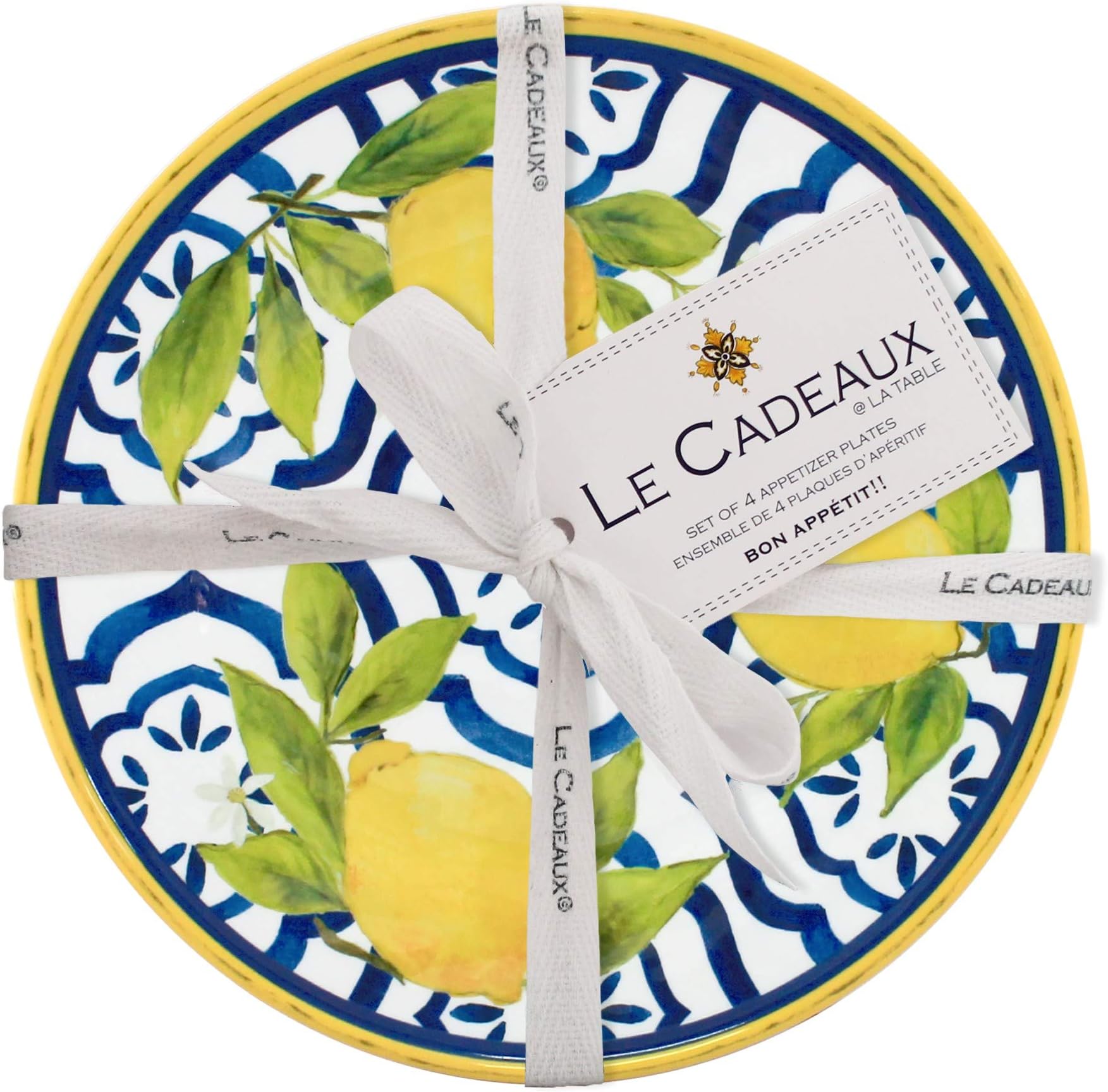 097PAL Palermo Melamine Appetizer Plates, Set of 4, Lemon