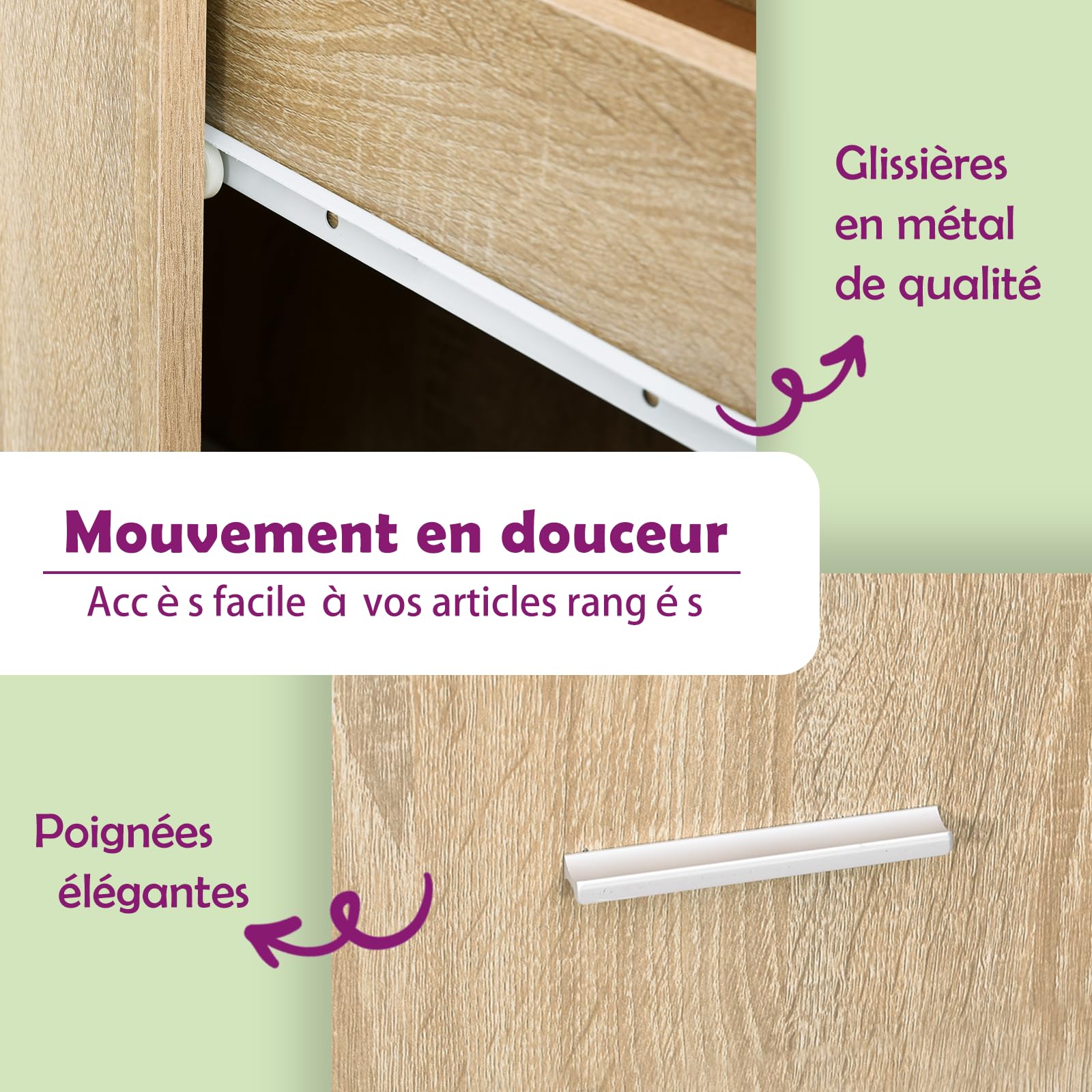 vidaXL Armoire à tiroirs inférieure Lyon Chêne Sonoma 30 x 46 x 81,5 cm Bois d'ingénierie