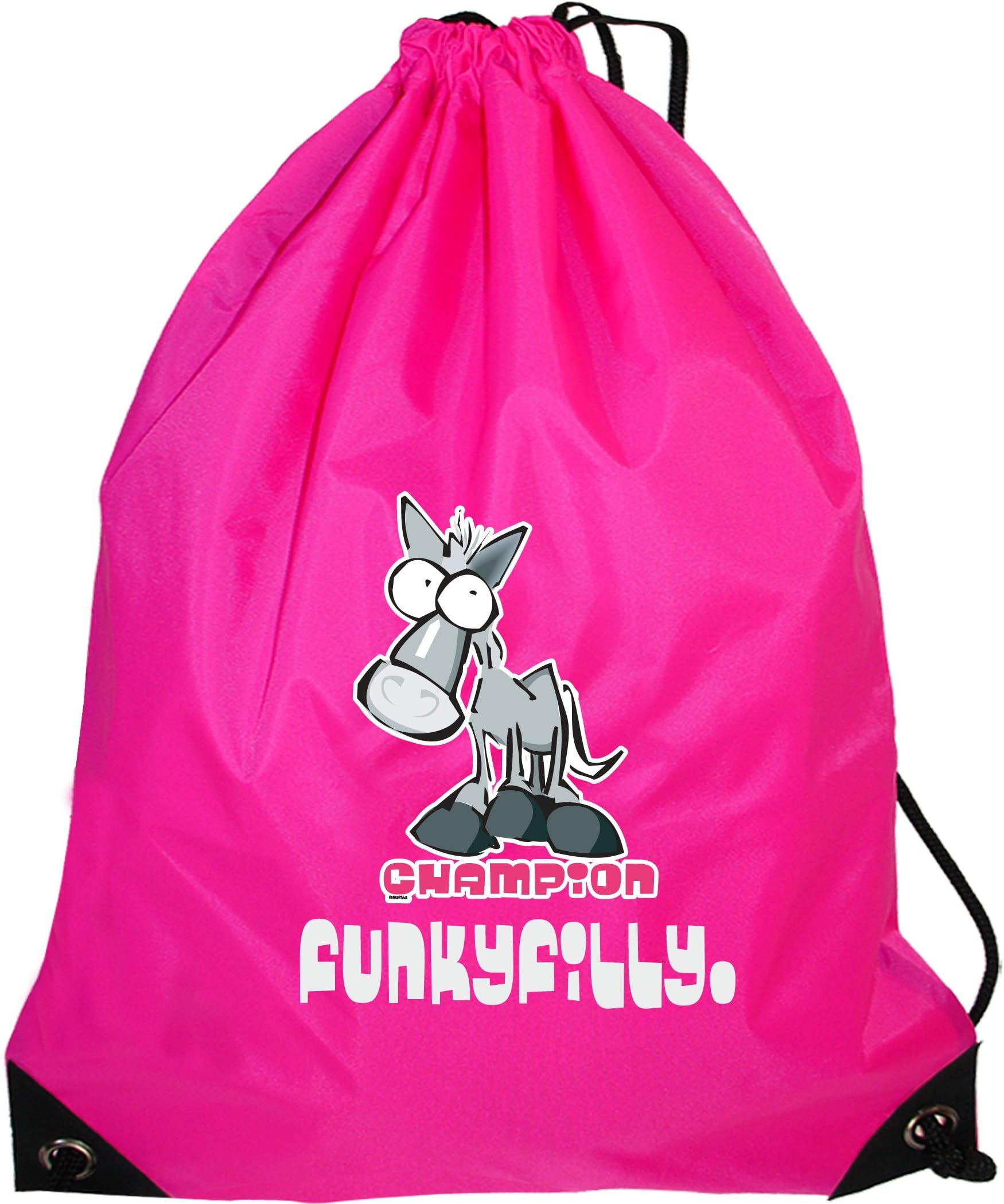 Funky Filly Pony Girls Champion Horse Rider Drawstring Bag Pink Size 45 x 34 cms
