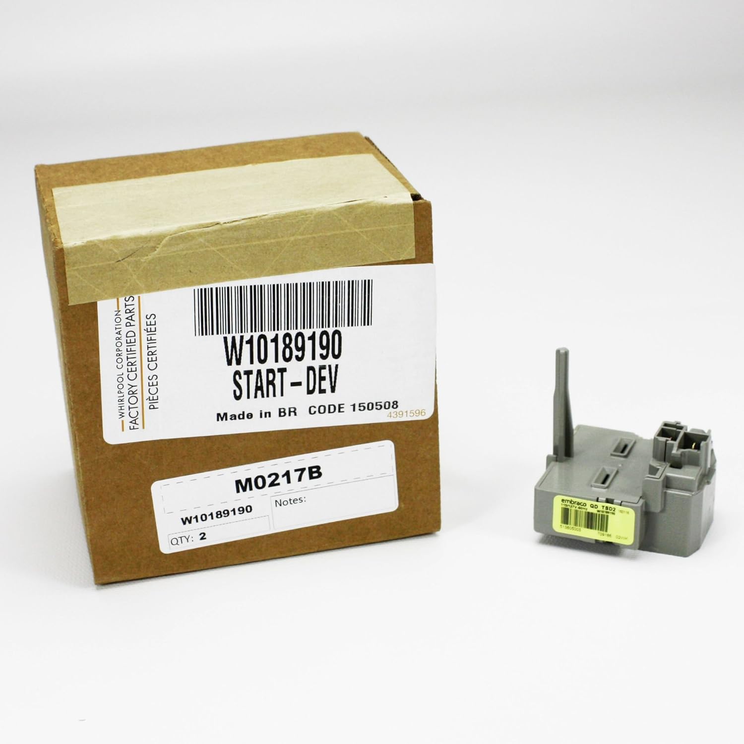Whirlpool WPW10189190 Genuine OEM Compressor Overload and Start Relay for Refrigerators