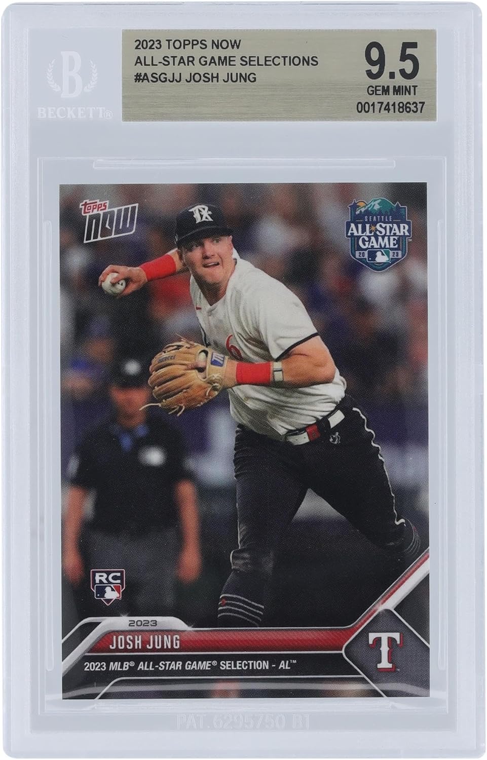 Josh Jung Texas Rangers 2023 Topps Now ASG #ASG-JJ BGS Authenticated 9.5 Rookie Card - Baseball Slabbed Rookie Cards
