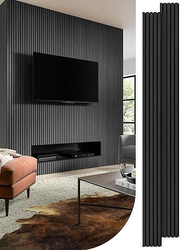 Miniatura 15 de Mollywell Paneles de madera para pared, instalación que ahorra tiempo, decoración de pared de listones de madera versátil, diseño acanalado mejorado