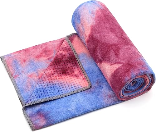 Miniatura 14 de Eunzel Toalla de yoga, toalla para esterilla de yoga caliente con puntos de agarre, absorbente de sudor, antideslizante, para yoga caliente, pilates