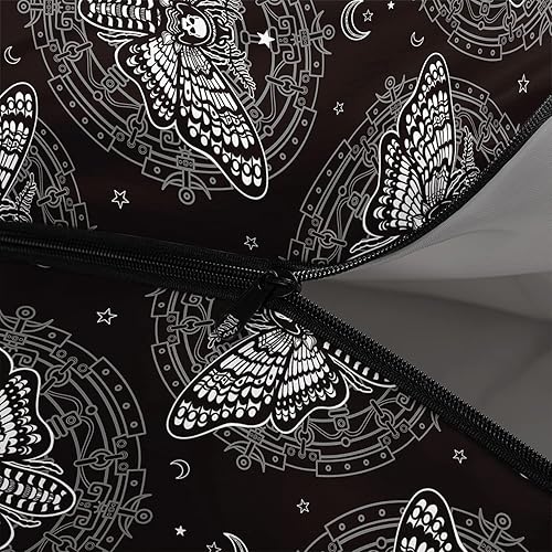 Miniatura 5 de HOSIMA Saco de dormir de mariposa para adultos y niños para campamento, saco de dormir ultraligero gótico negro para clima frío y verano.