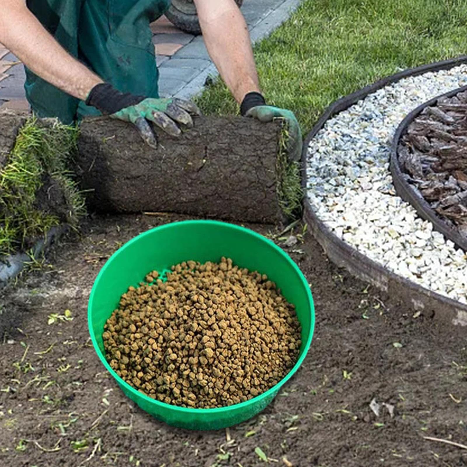 Tamiz De Jardinería De Acero Inoxidable Con Mango Ergonómico, 2 Piezas, Para Tamizar Tierra, Compost Y Arena, Ligero Y Duradero