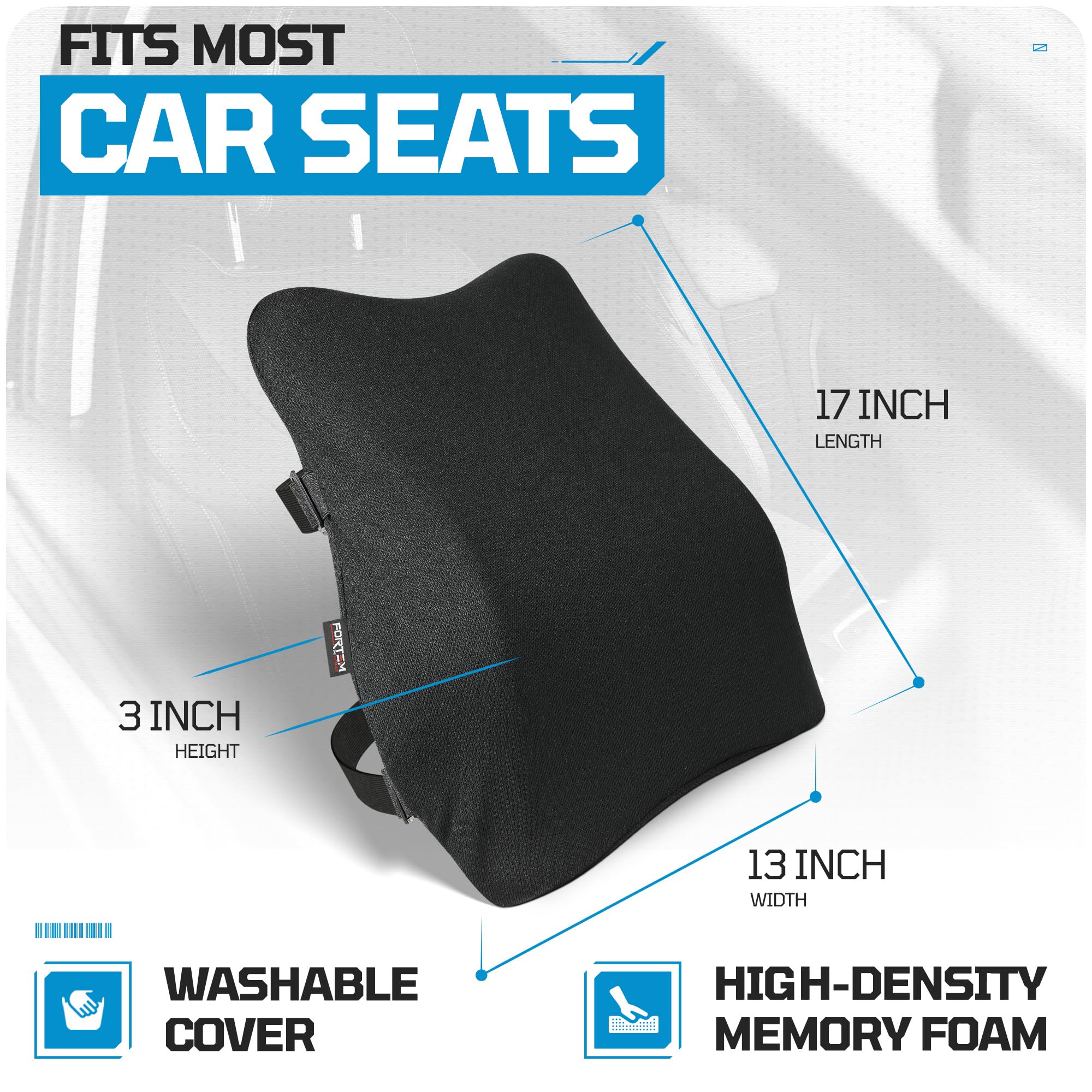 Mousse Mémoire Forme Conducteur Coussin Lombaire Mousse Mémoire Forme Pour Voiture - Support Dos Confortable - FORTEM Coussin De Chaise