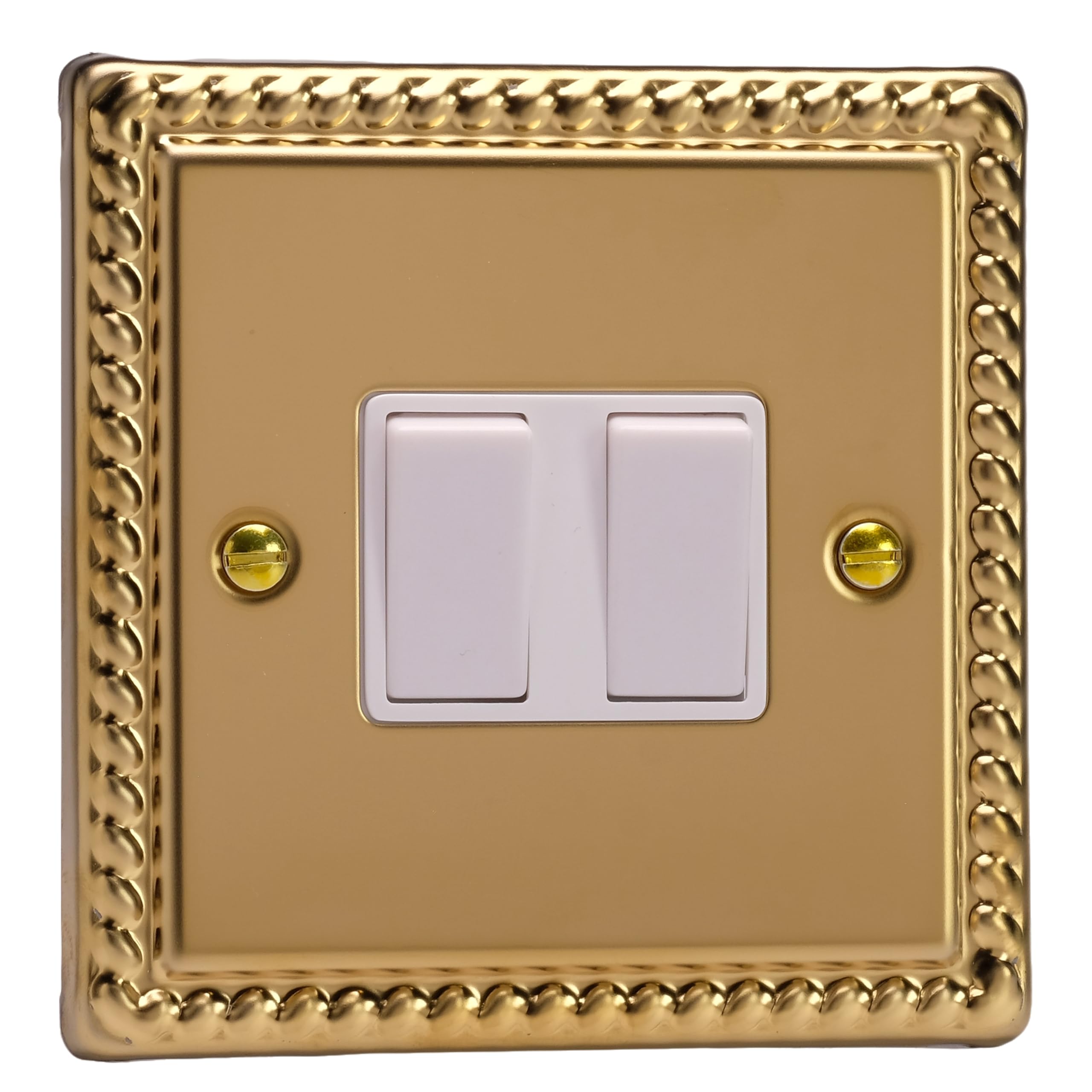 Varilight - 2G 1 or 2W 10A Switch Georgian Brass - XG2W