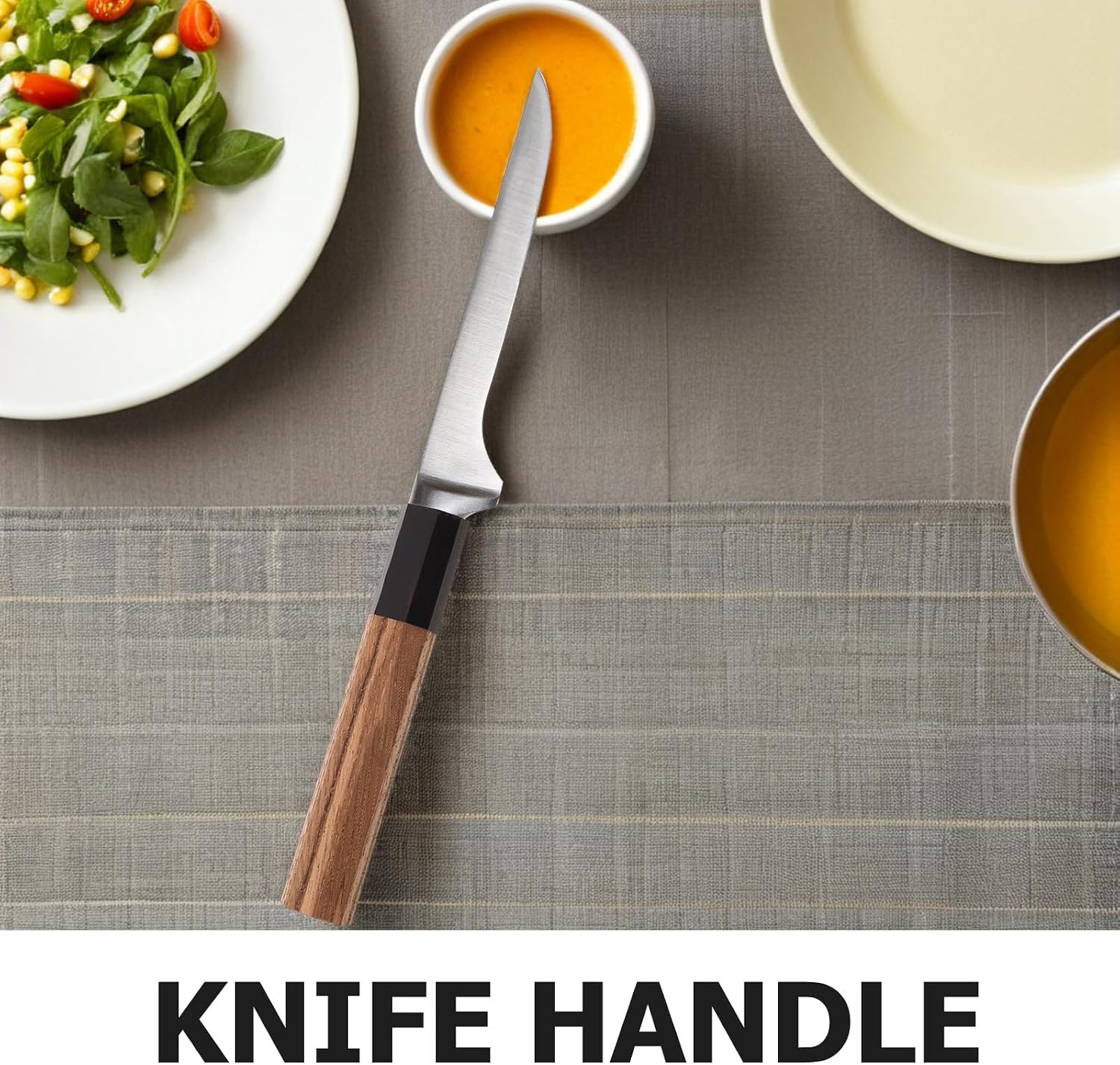 Japanese Knife Handle Replacement: Wooden Octagon Handle - Grip Repair Part for Traditional Kitchen Sashimi Knife 2.2MM Hole