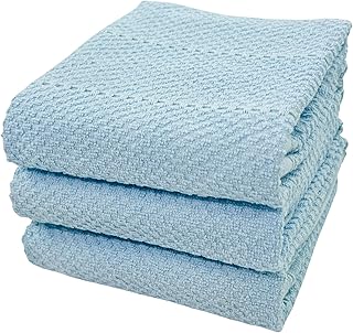 Coastal Sky Light Blue Kitchen Hand Dish Towels: Oversized 28