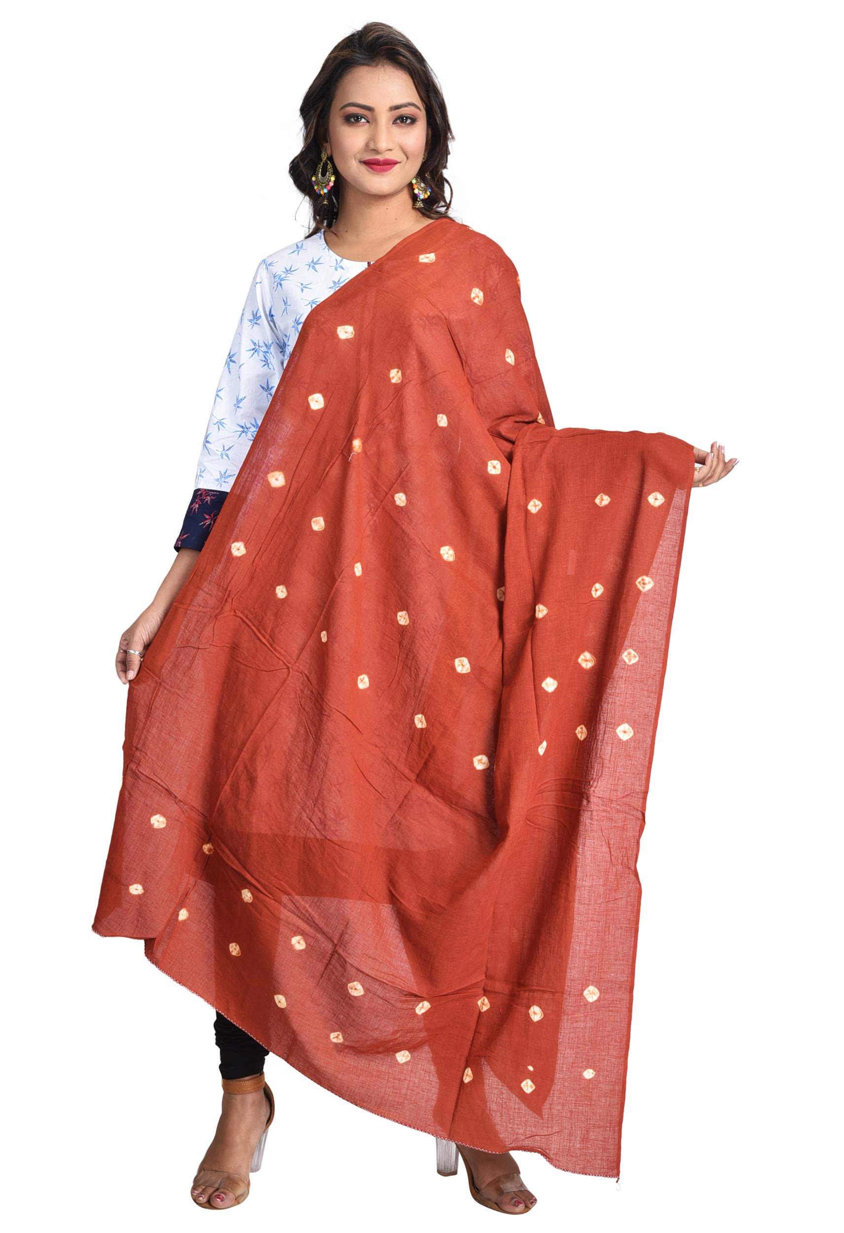 color nirvana Women's Pure Cotton Single-Colored Traditional Authentic Bandhej Bandhani Dupatta Chunni-picture-27