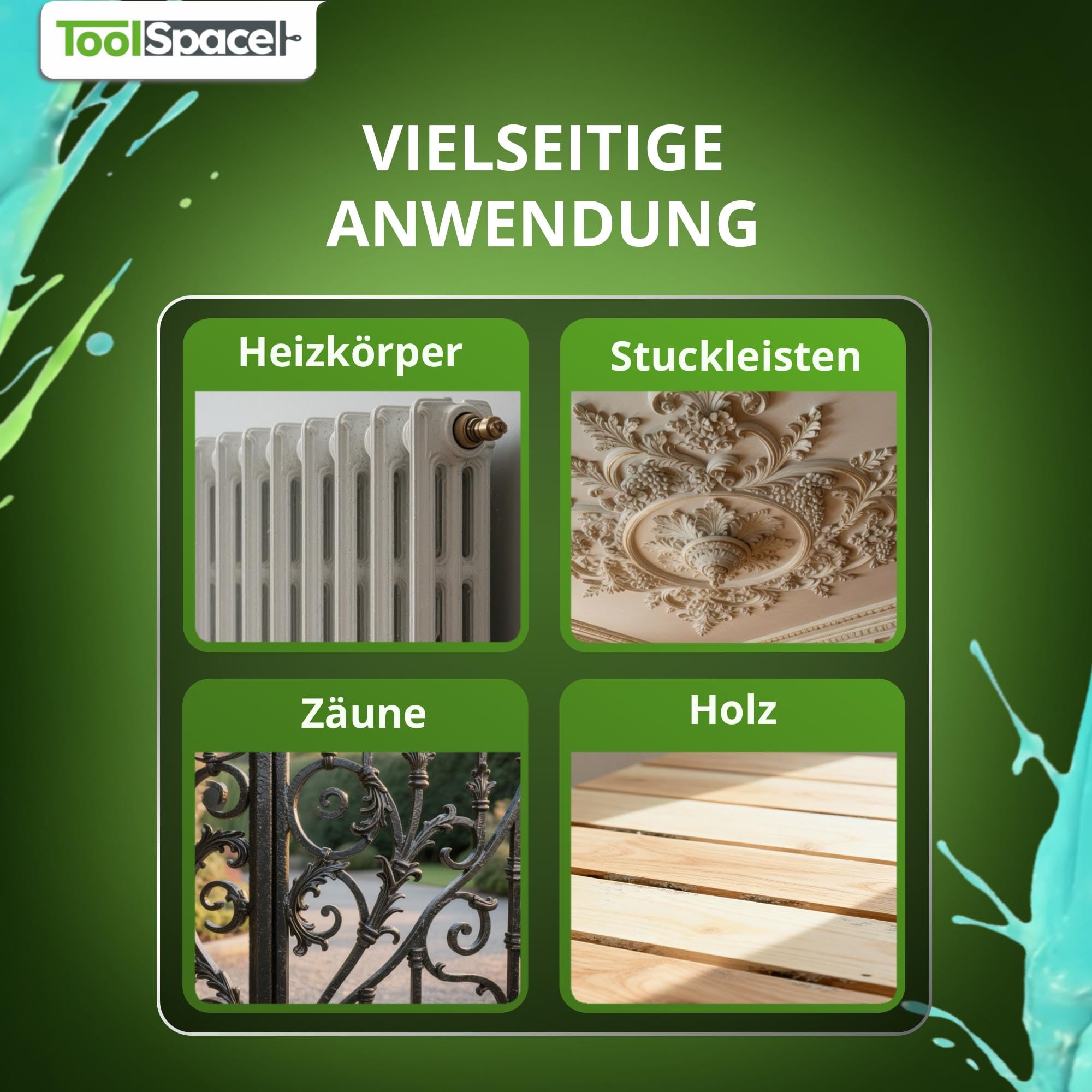 ToolSpace Pinceau à Calories courbé | Pinceau pour radiateur | Largeur 50 mm | Longueur Totale : 35 cm | Poils : Poils naturels denses| Manche : Bois de hêtre | 12 pièces