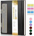 Spiral Notebook Journal 8.5” x 11”, A4 Large Notebooks for Women Men, College Ruled Lined Journal, 100 GSM Paper, Plastic Hardcover Spiral Bound Journals for Work School Note Taking Business, Black