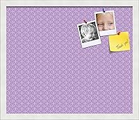 Vista 141 de PinPix Tablero de anuncios de corcho de 12 x 12 pulgadas. Este tablero decorativo enmarcado viene con diseño de círculos B W y un marco blanco