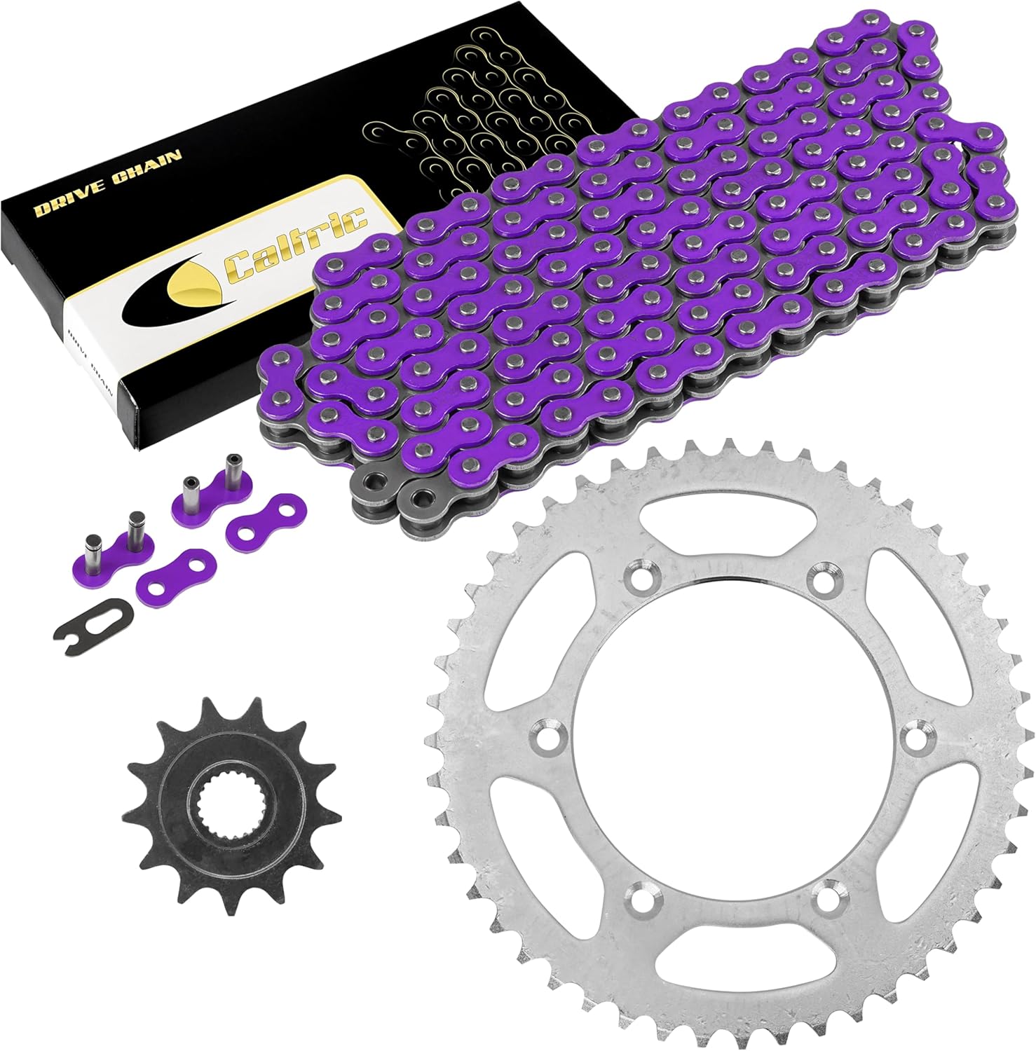 Caltric Drive Chain and Sprockets Kit Compatible with Yamaha YZ250F YZ 250F 2001 2002 2003 2004