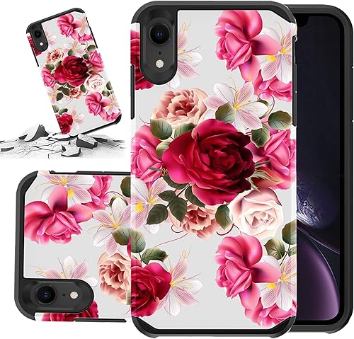 Compatible con Apple iPhone XR, funda resistente para mujeres y niñas, con a prueba de golpes a prueba de caídas funda protectora para iPhone XR -RR