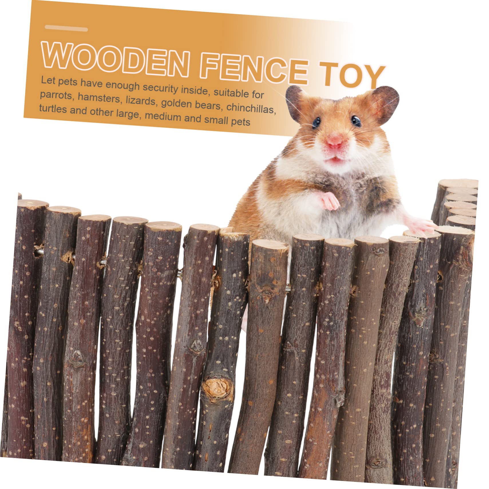 Kisangel Lot De 2 Jouets Uniques pour Hamsters Clôture en Bois Cachette Accessoire Sûr pour Animaux De Compagnie Marron Clair