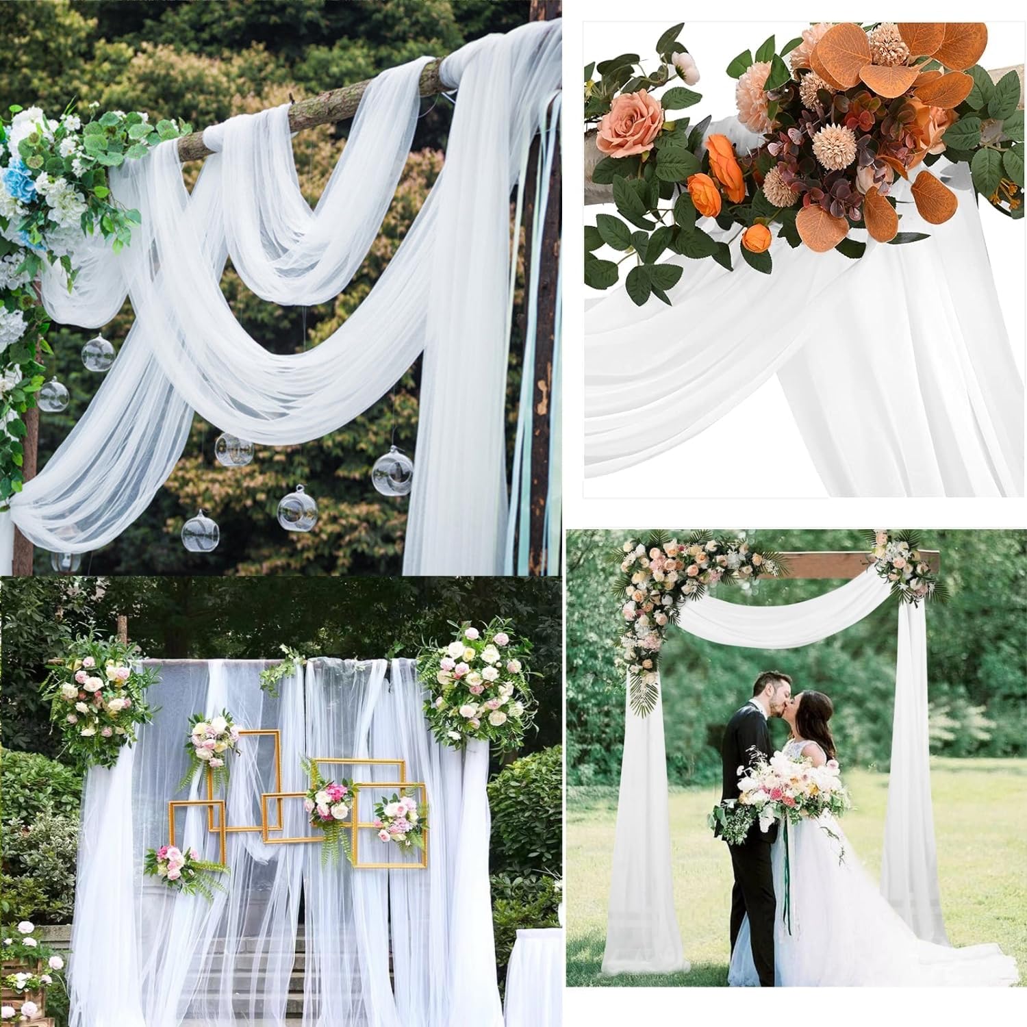 Hrlace Bruiloftsboog, draperiestof, dwarsgordijn, transparant, tule, gordijn, parelstof, gordijnen, fotoachtergrondgordijn, chiffon, tule stof voor bruiloft, geschenken, feestdecoraties, blauw 4,5 m