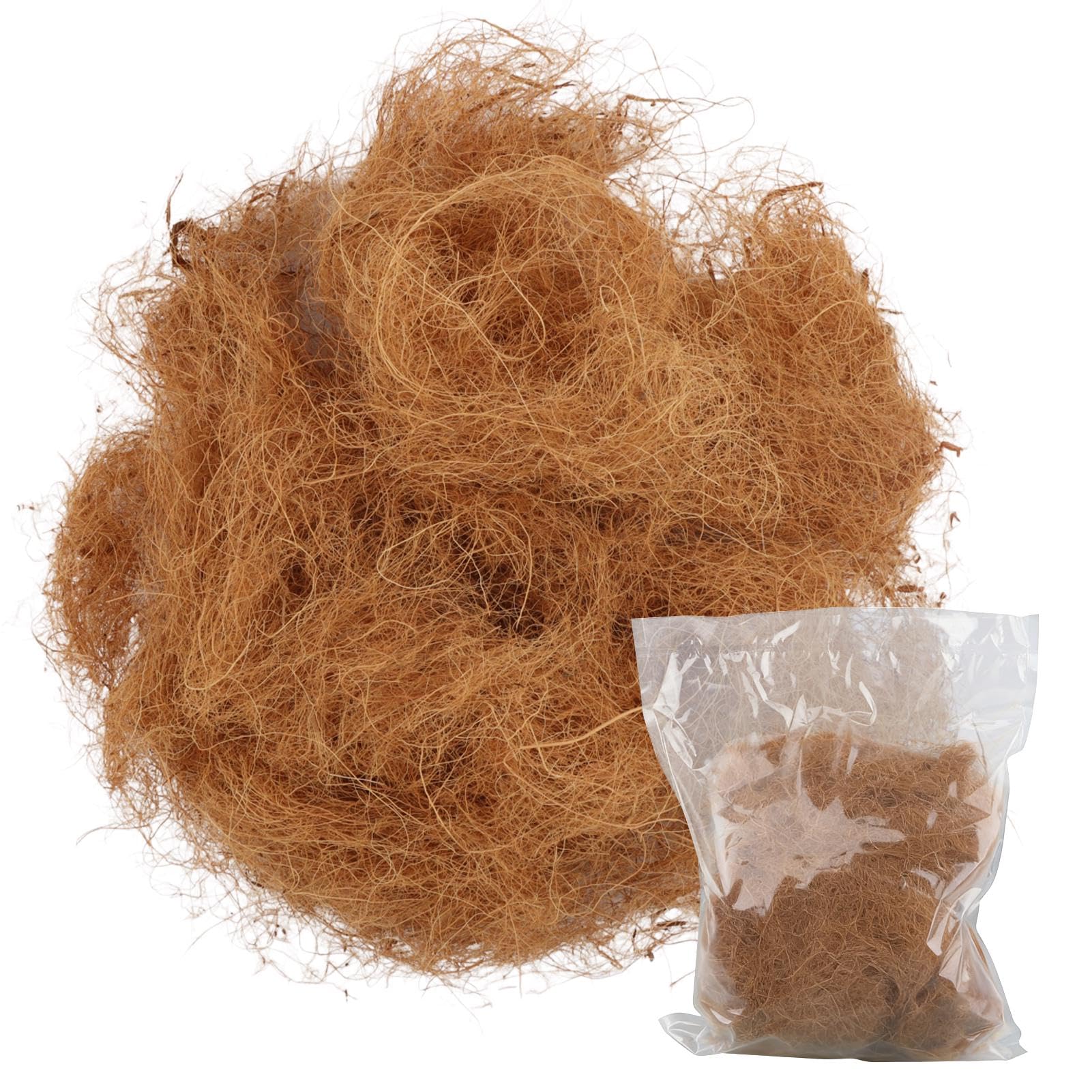 Tharvolex Organic Coconut Husk Silk for Plants,Bird Nesting Material,Organic Coco Coir for Plants,Perfect for Greenery Covering,Gardening,Outdoor Use(SIZE:300g)