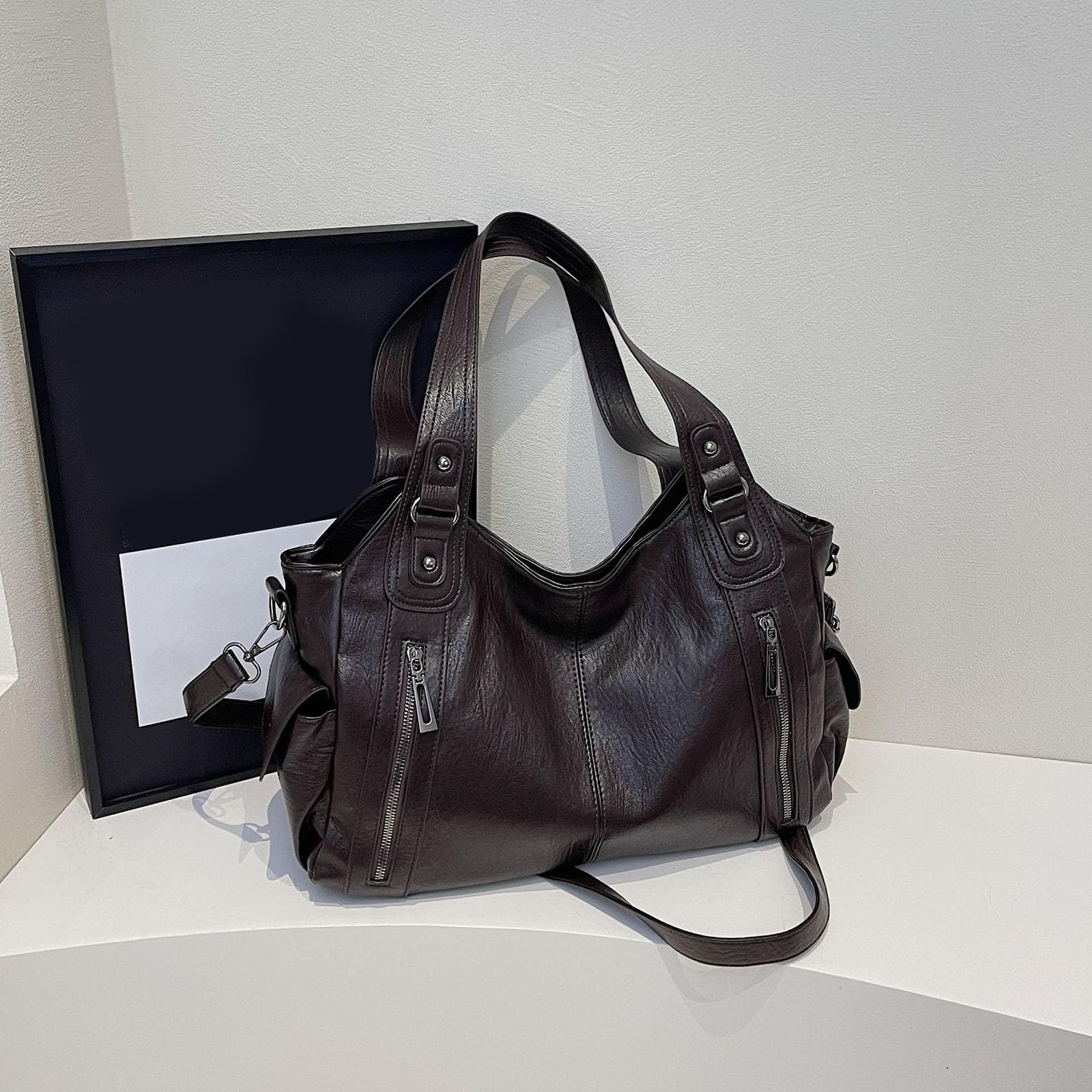 Borsa A Spalla Donna - Borsa a Tracolla Donna in Pelle PU con Tasca Multiuso per Viaggi e attività Quotidiane