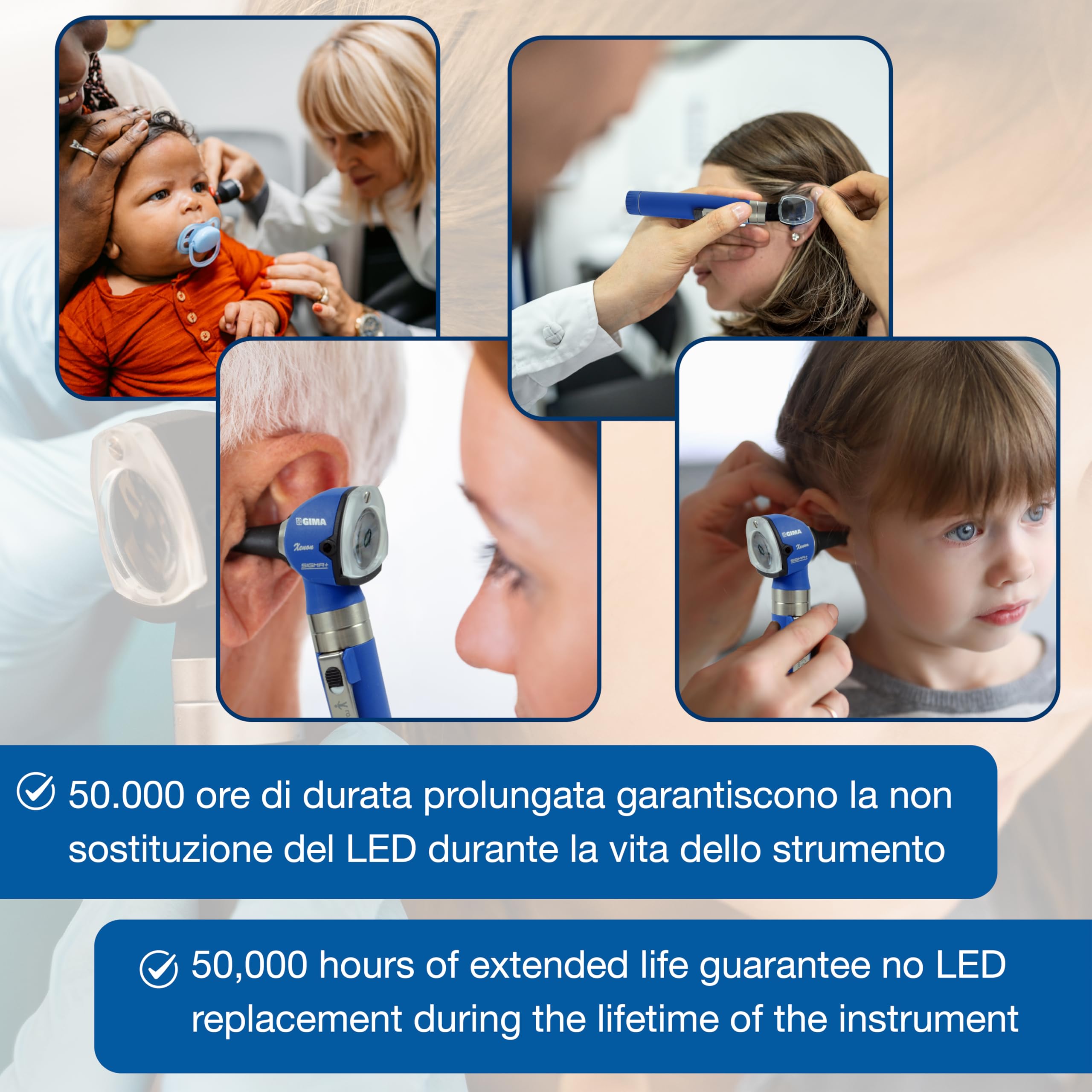 Sigma 31523 F.o. Otoscope, 2,5 V, sacoche, Bleu