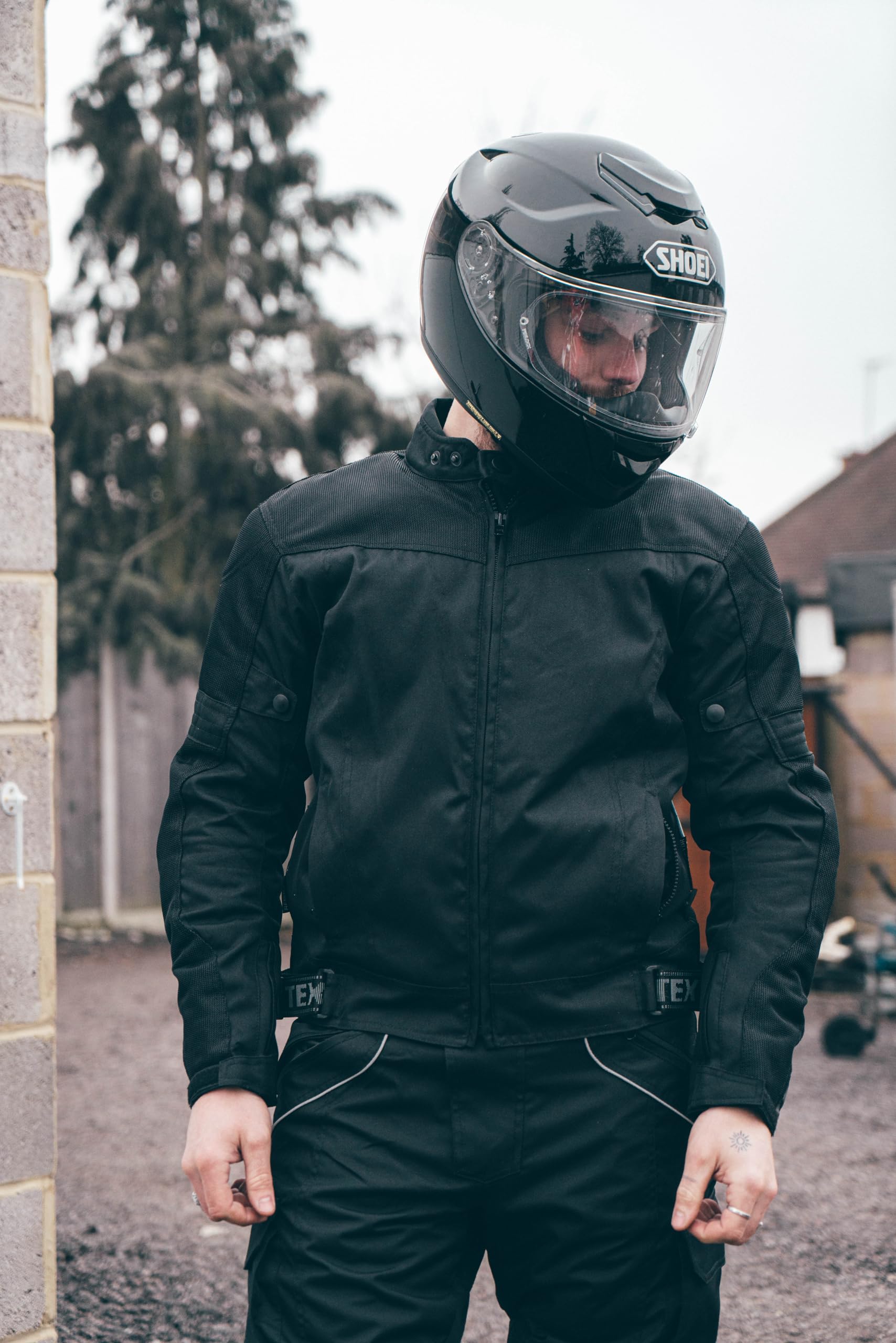 Texpeed veste textile homme homologué avec protection - Cordura Été/hiver blouson scooter motard imperméable avec armure CE (EN 1621-1) - Noir - L
