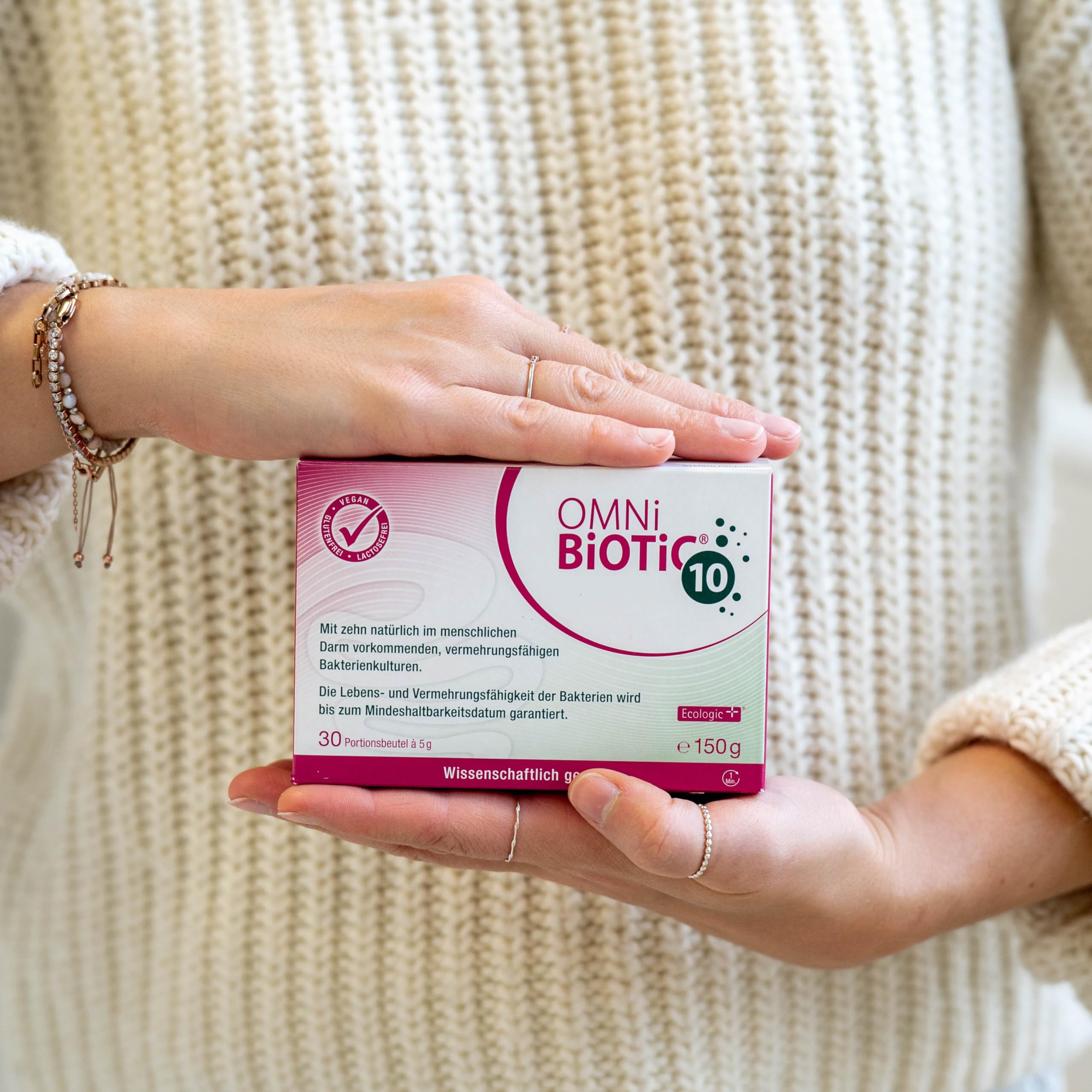 OMNi BiOTiC 10 | Antibiotikum? Darmflora ergänzen | Empfehlenswert ab dem ersten Tag einer Antibiotika-Therapie | Pulver | Zur täglichen Anwendung | Mit Inulin | Vegan | Glutenfrei | 30 Portionen