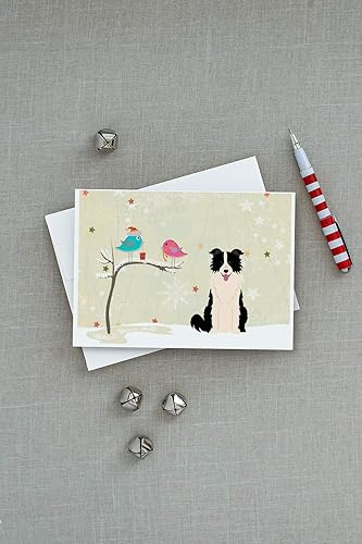 Miniatura 3 de Caroline's Treasures BB2590GCA7P - Tarjetas de felicitación y sobres de Navidad entre amigos, color blanco y negro, paquete de 8 tarjetas en blanco