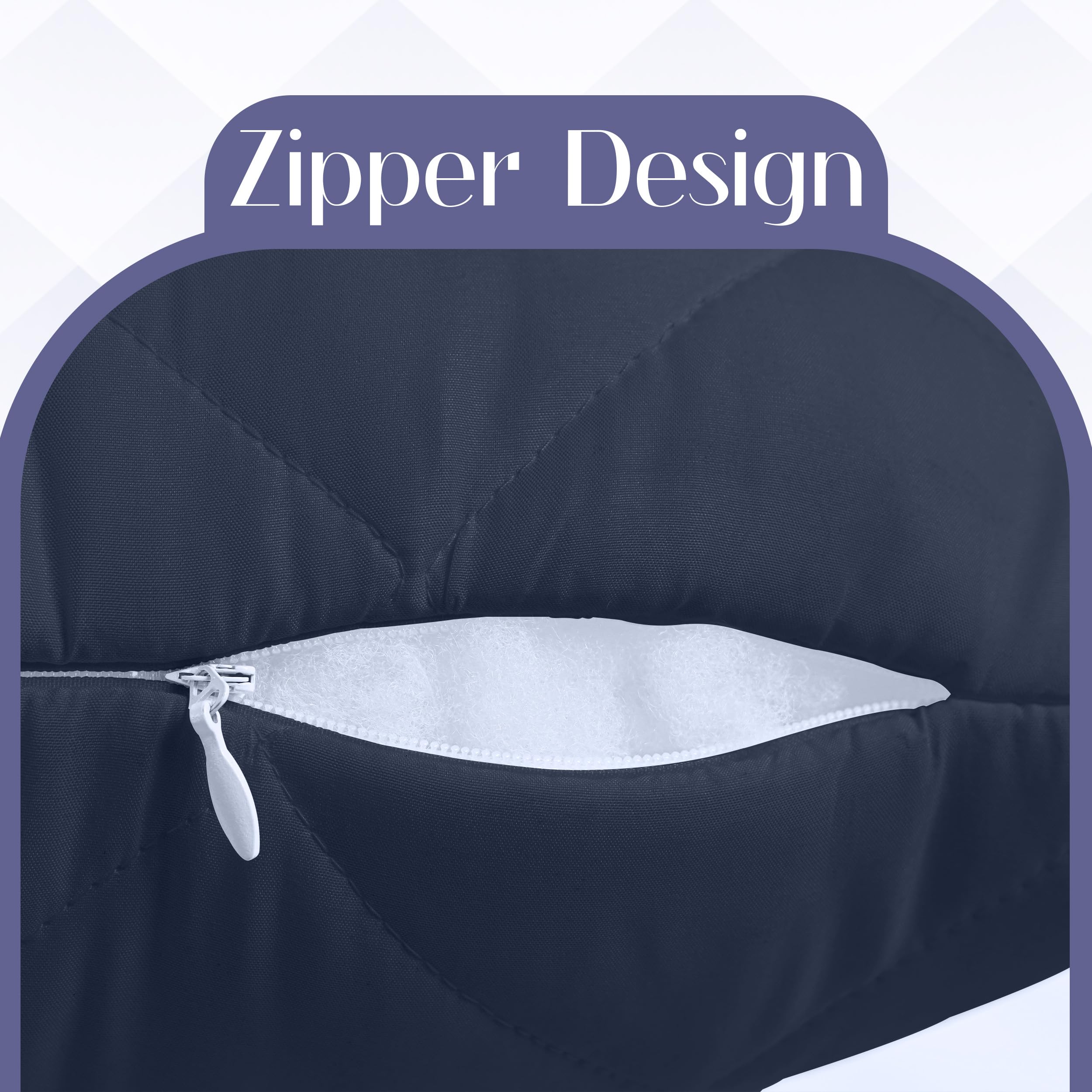 Utopia Bedding Cuscino Trapuntato per il Corpo, 40x145 cm Cuscini per la Gravidanza e la Maternità, Sonno Laterale Cuscino, Imbottitura in Poliestere Morbido (Blu Navy)