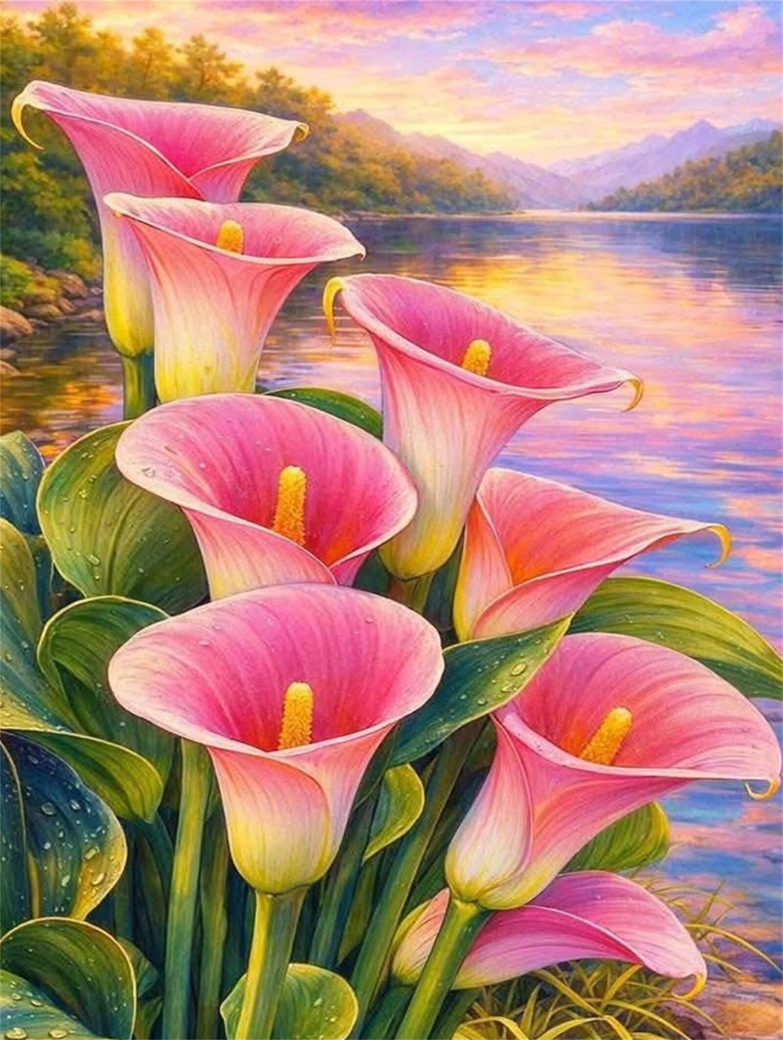 Puzzle 2000 pezzi Calla rosa per Adulti, 100x70cm Puzzle Adulti 2000 pezzi, Giochi Di Puzzle per Tutta La Famiglia, Un Regalo Festivo per Gli Amici in Una Bella Confezione